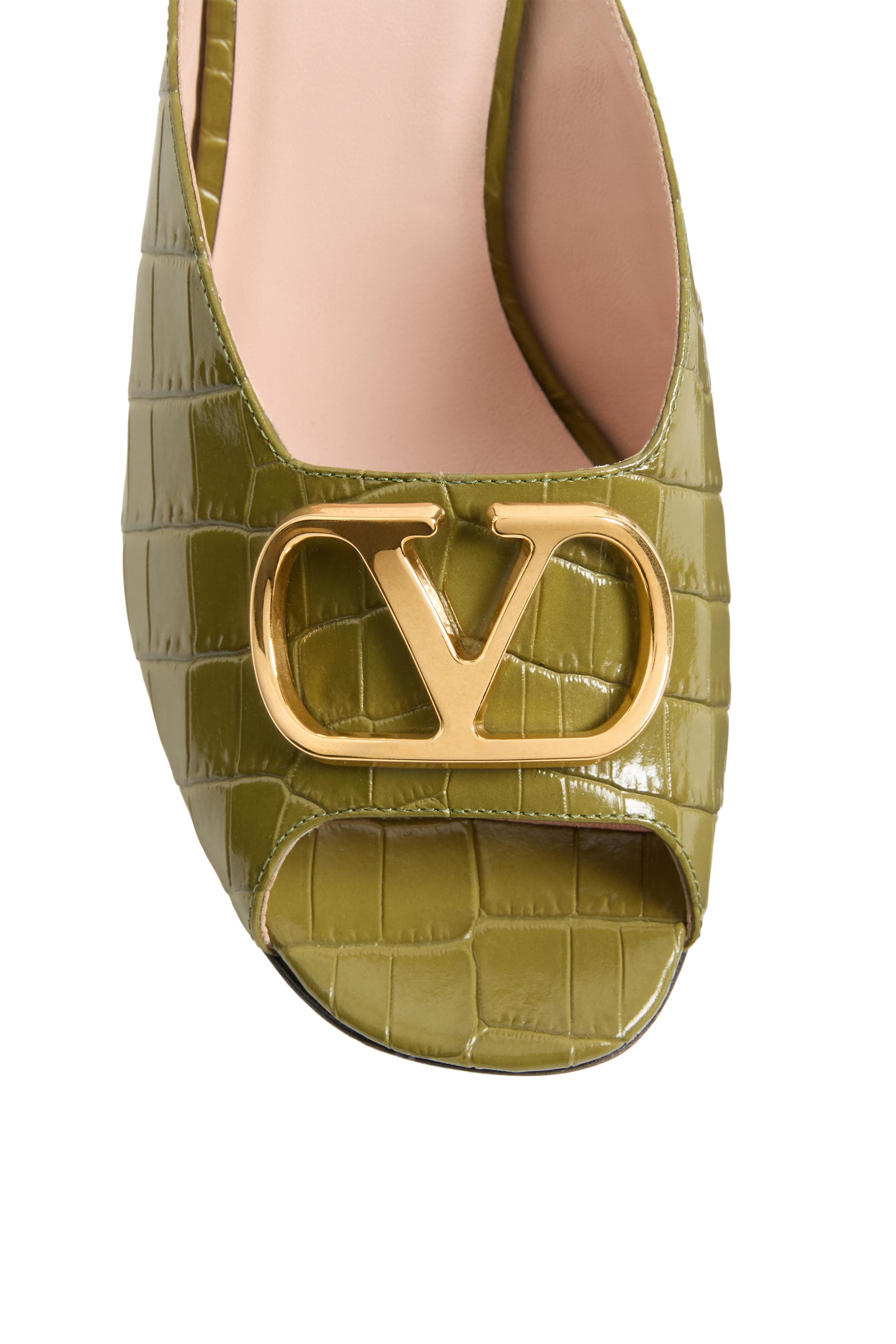 VLogo 95 Signature Slide Sandals in Printed Calfskin