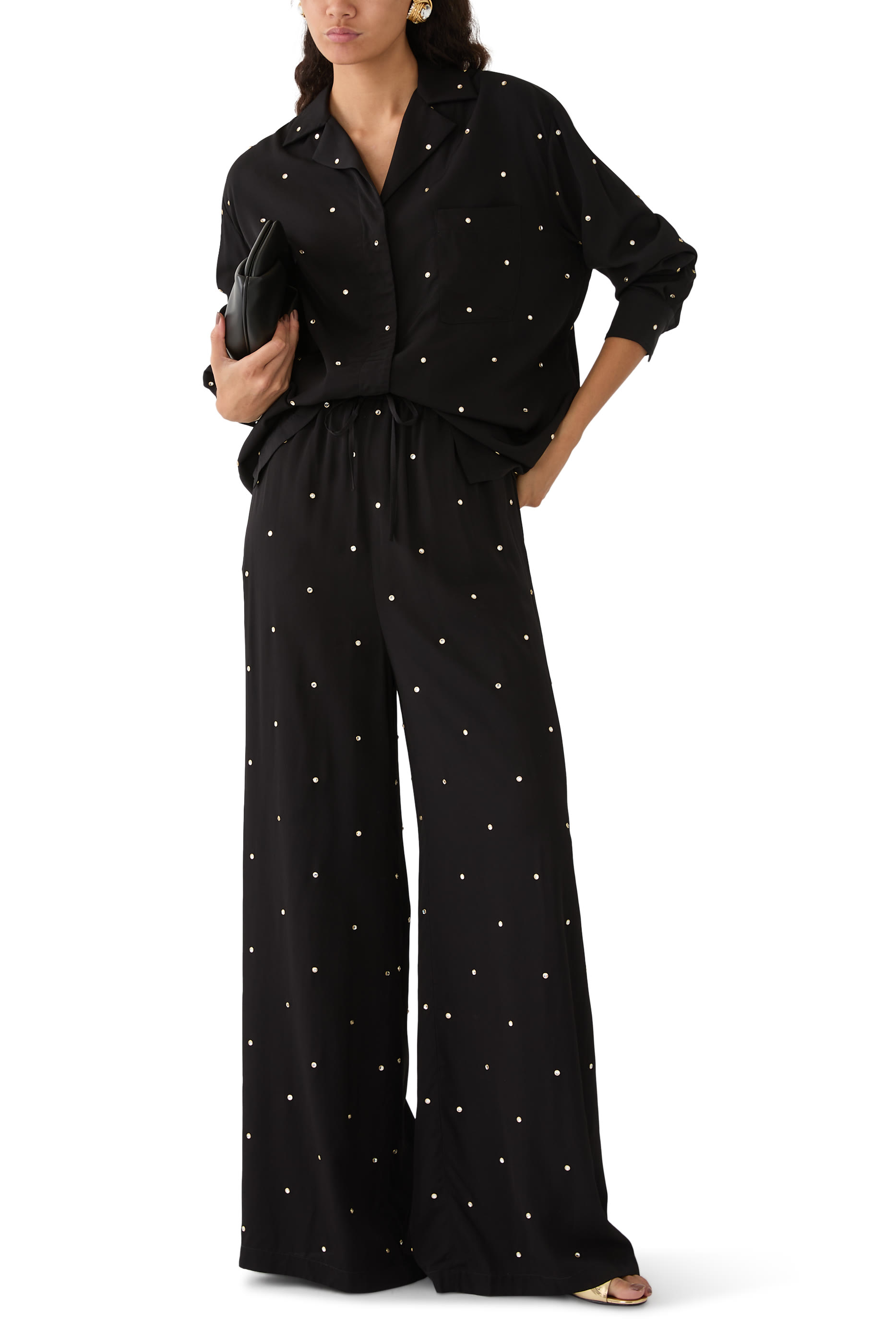 Lead-Free Crystal Oversized Shirt