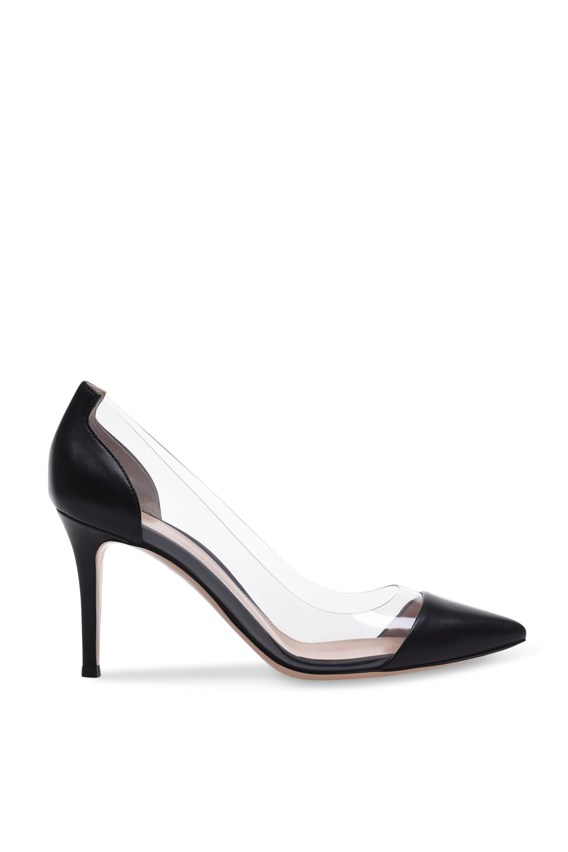 Patent-Leather Plexi Pumps
