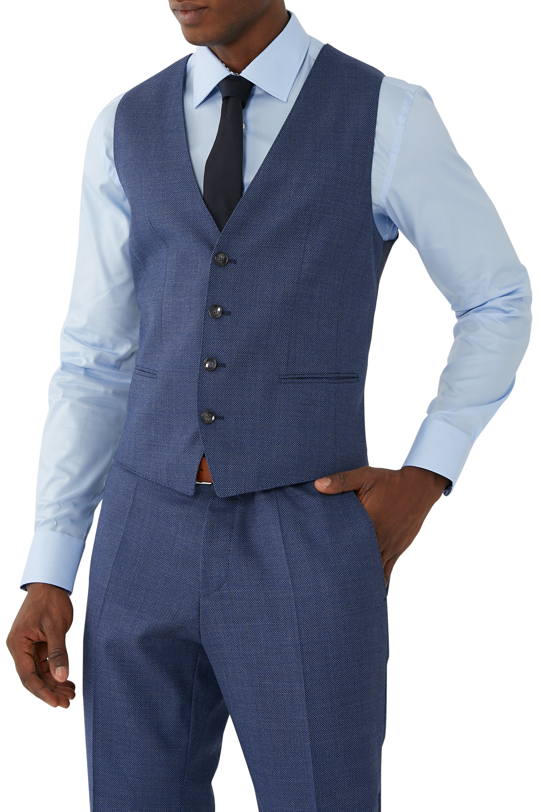 Wool-Blend Three-Piece Slim-Fit Suit