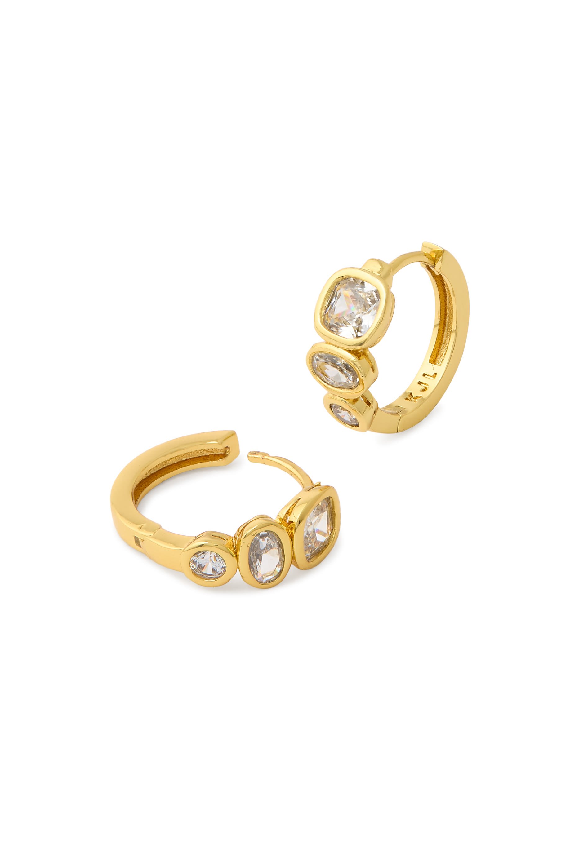 Round CZ Diamond Huggie Earrings