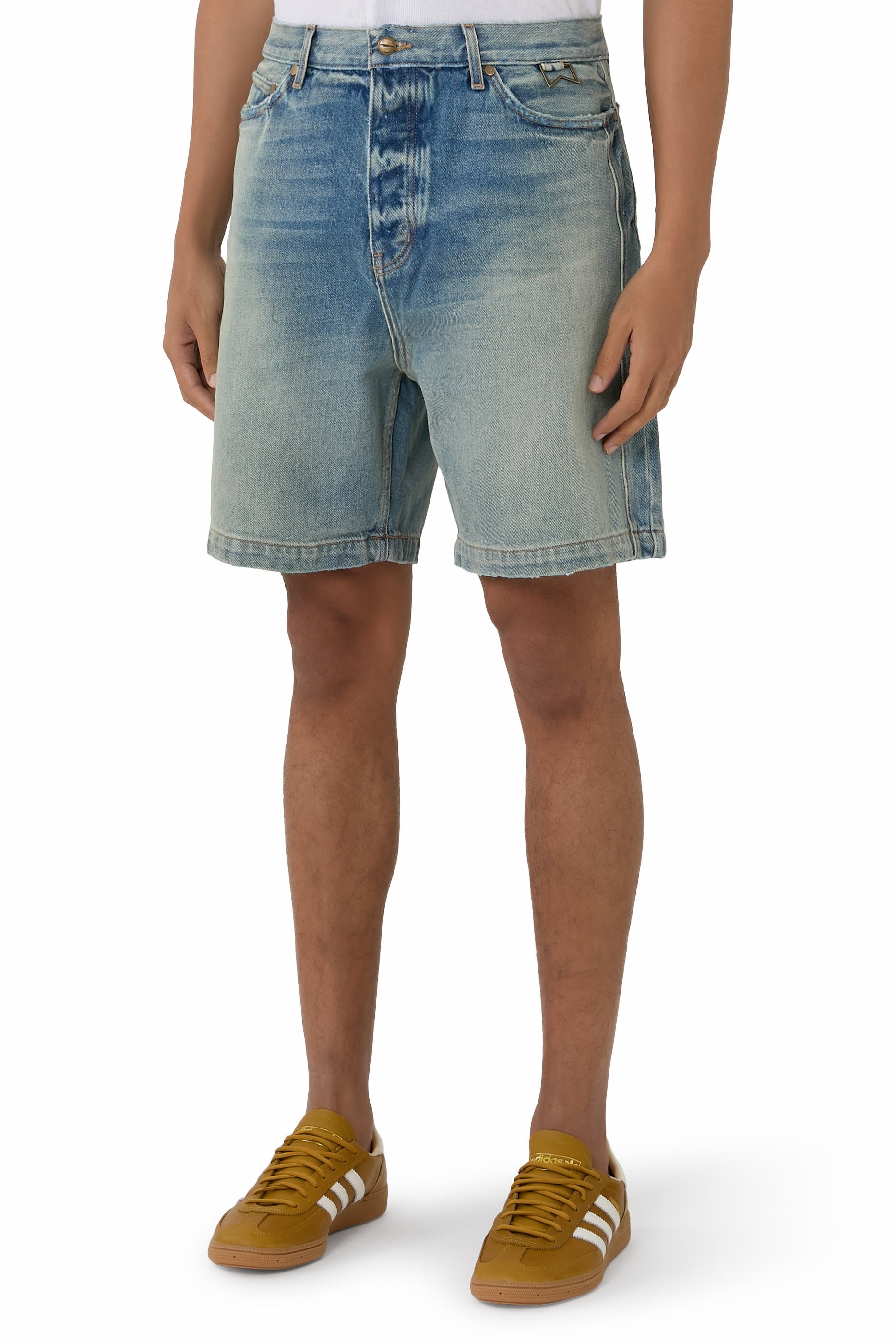 Boxy Traxedo Denim Shorts