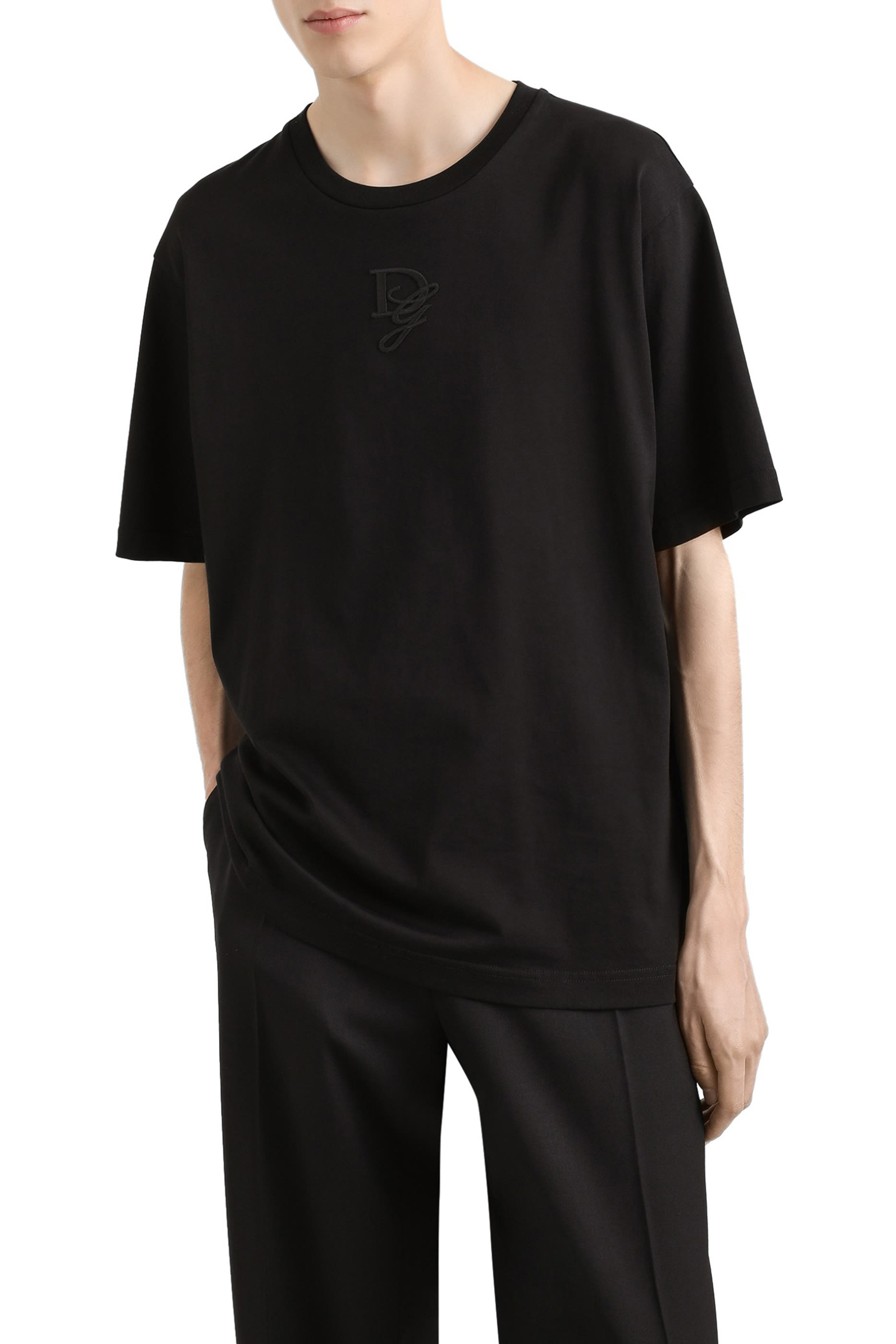 Cotton T-Shirt with Logo Embroidery