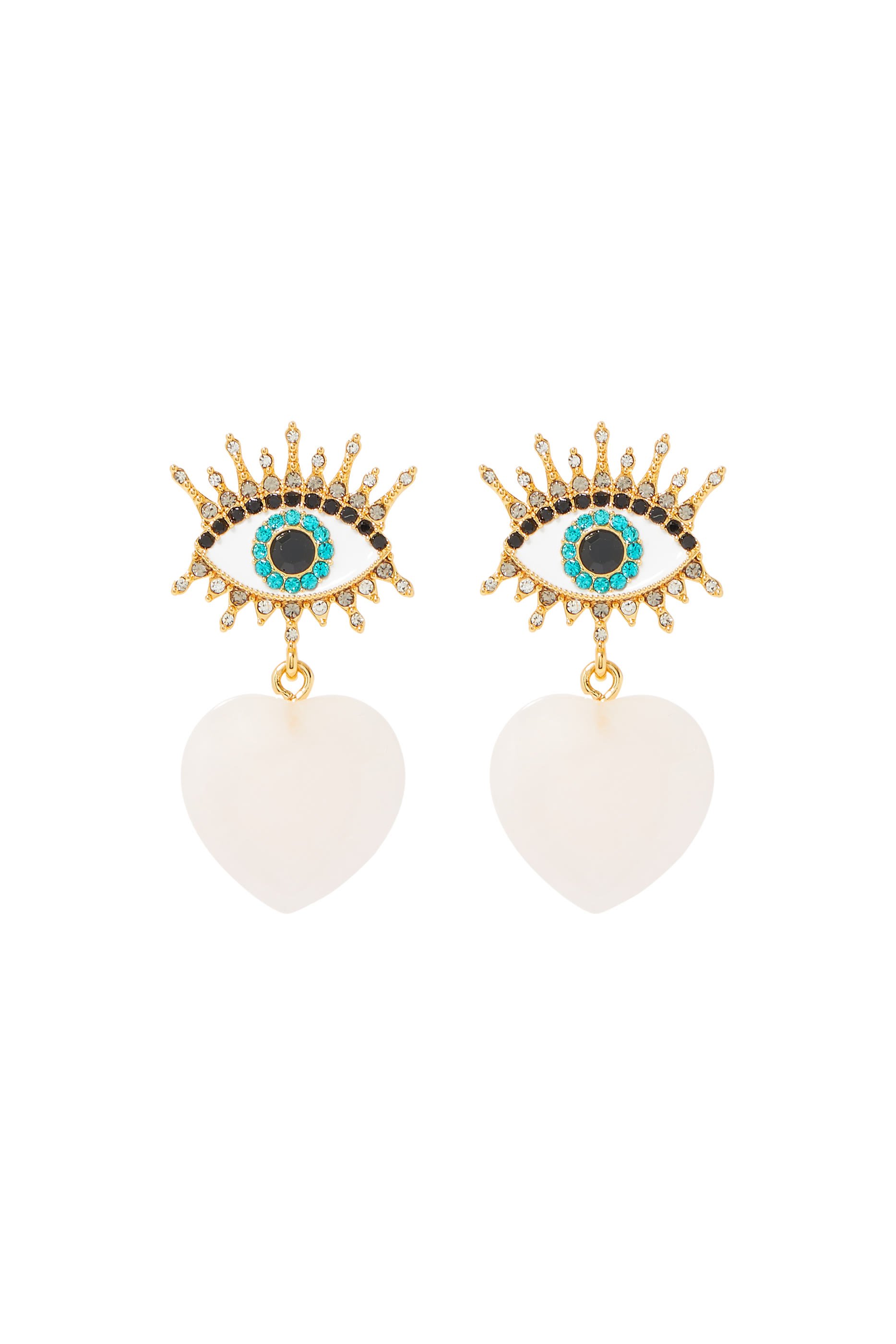 Heart Eye Drop Earrings