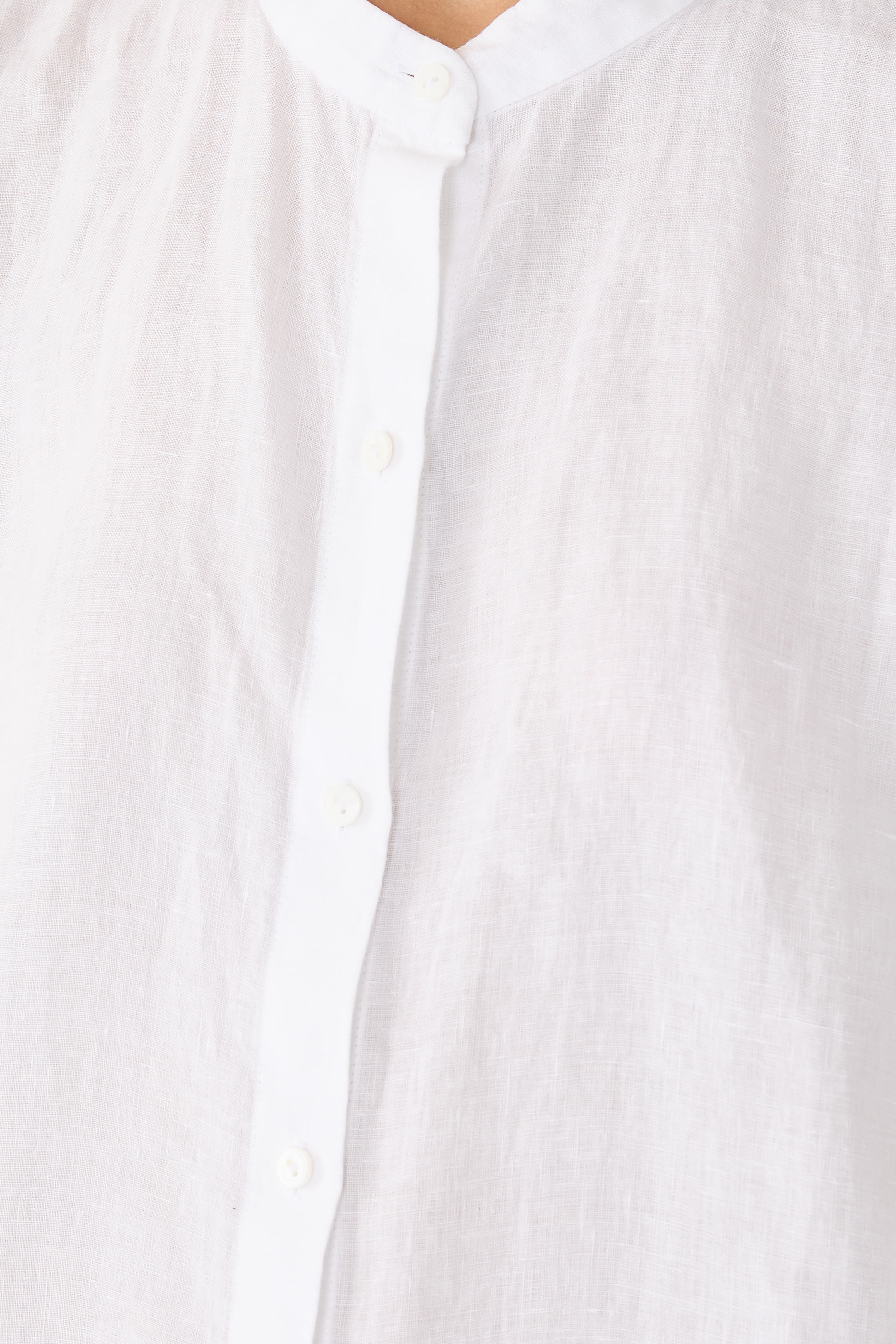 Organic Handkerchief Linen Band Collar Shirt