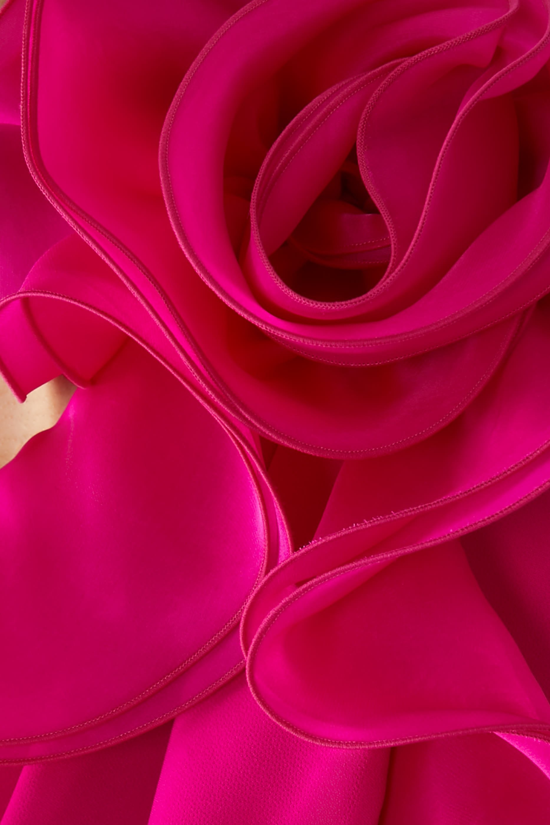 Crepe Column Dress with Organza