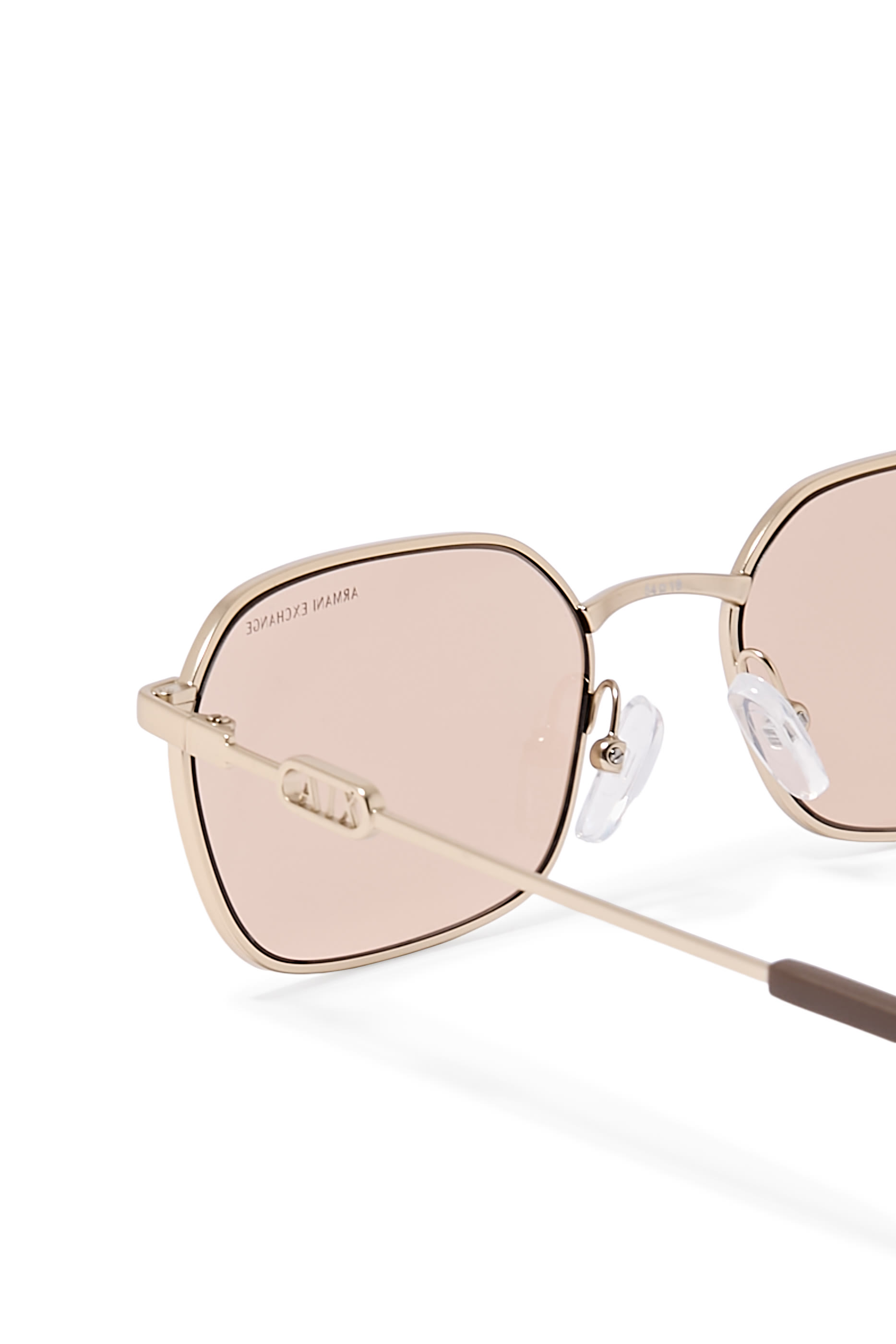 Cross Flat Rectangular Metal Sunglasses