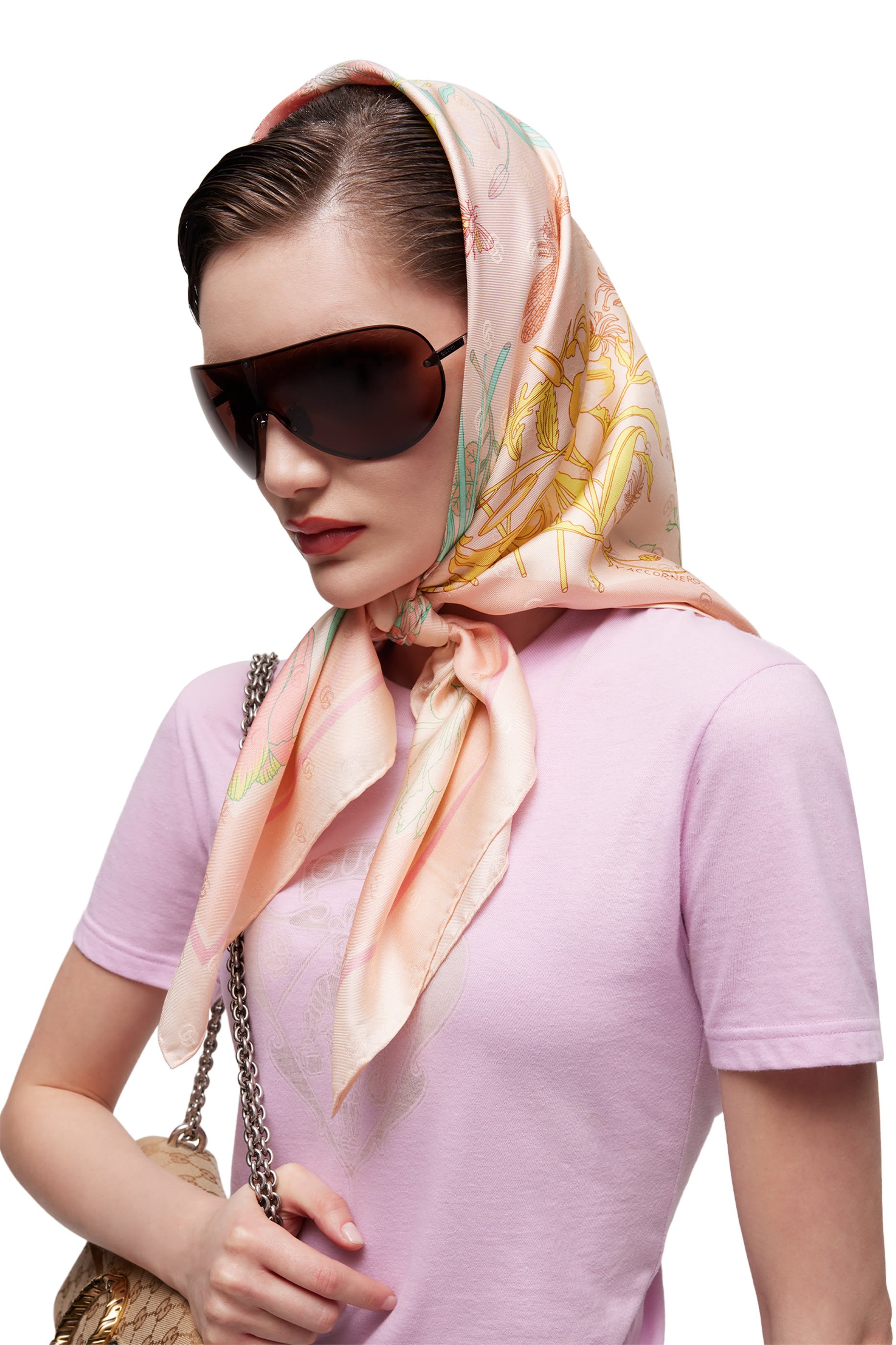 Printed Double G Silk Jacquard Carr&eacute;