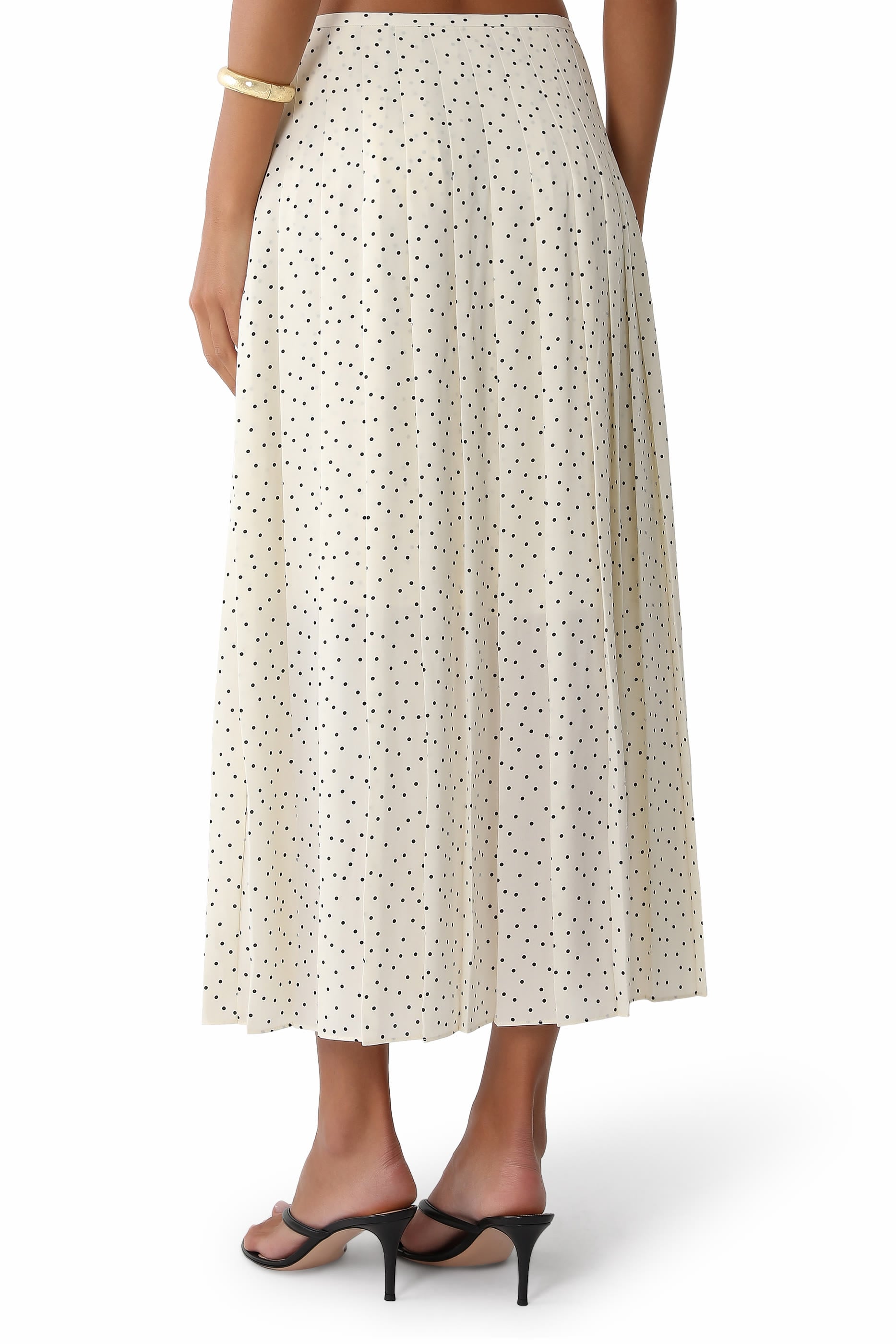  Pleated Polka Dot Skirt 