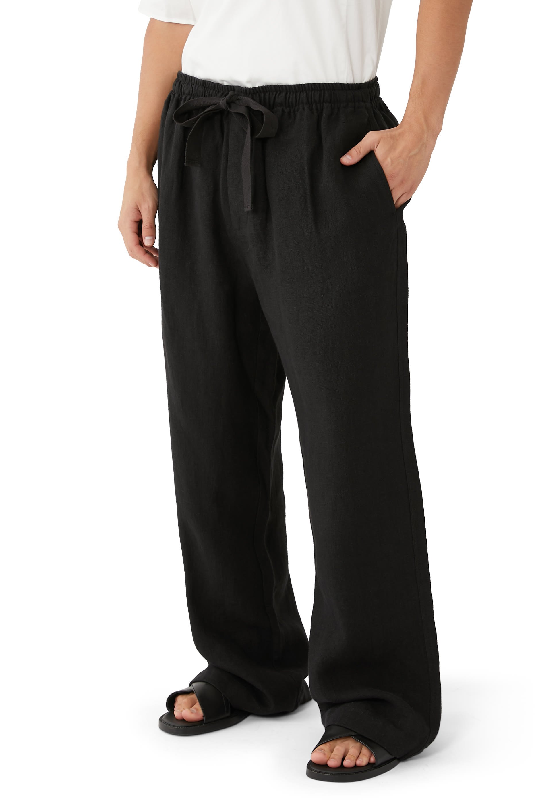 Wide Leg Linen Trousers