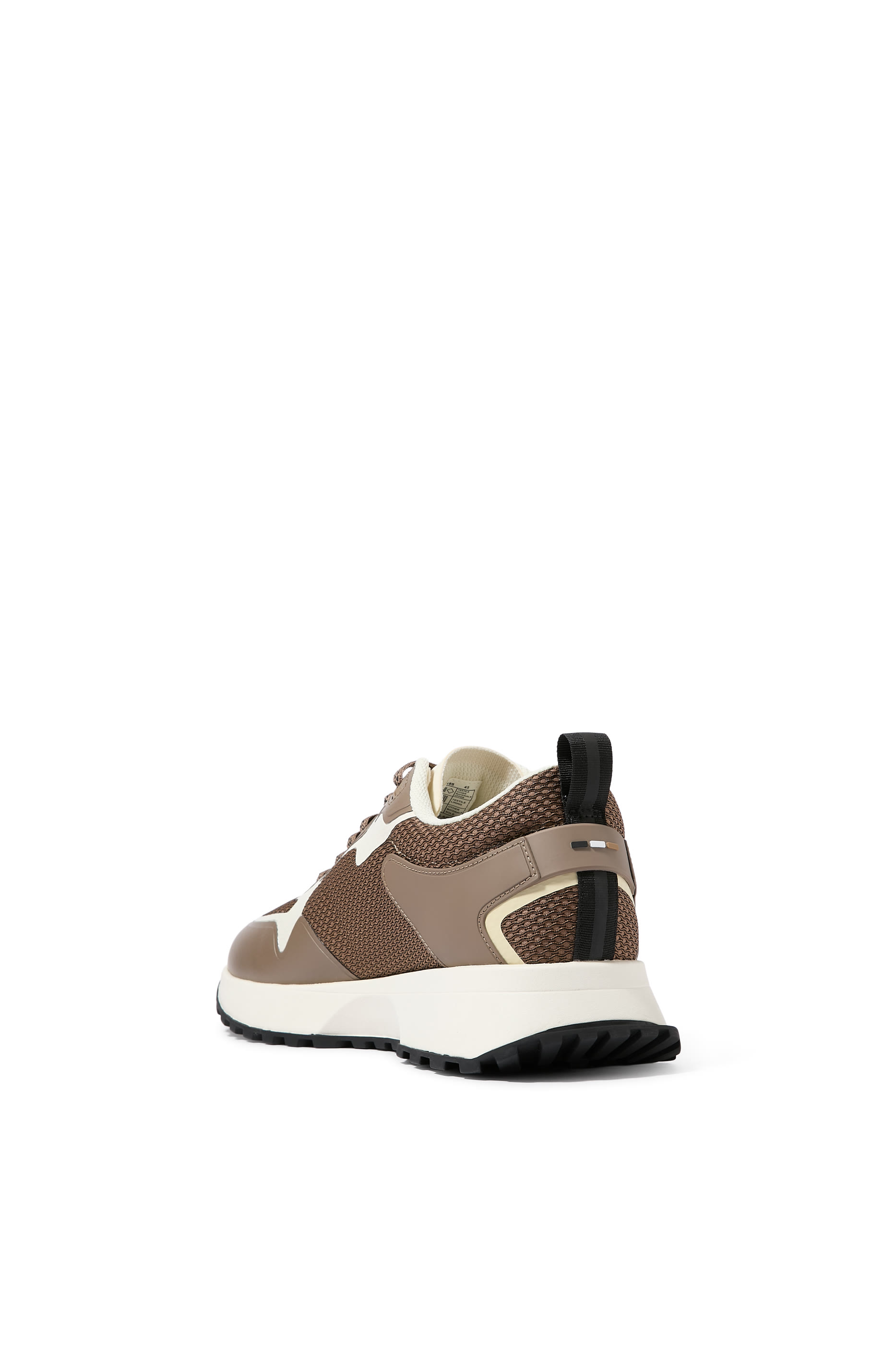 Mixed-Material Trainers with Mesh Details and Branding