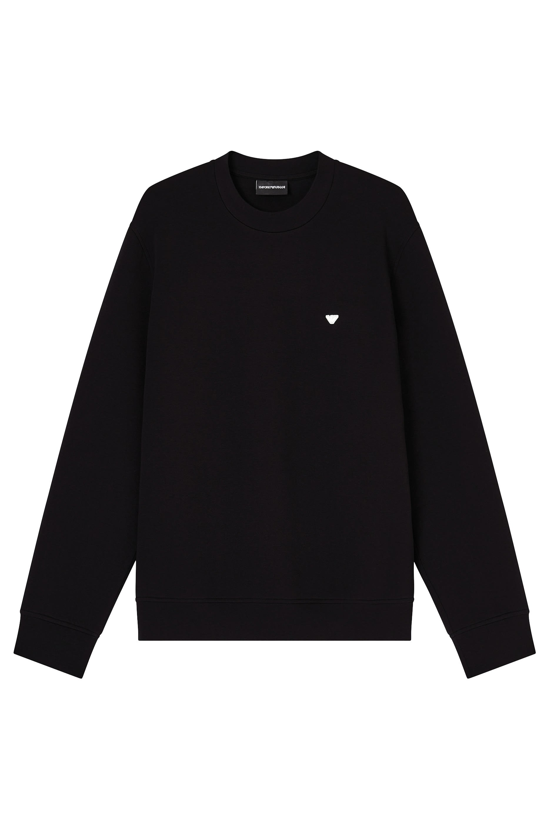 Double Jersey Sweatshirt With Micro Eagle Embroidery 