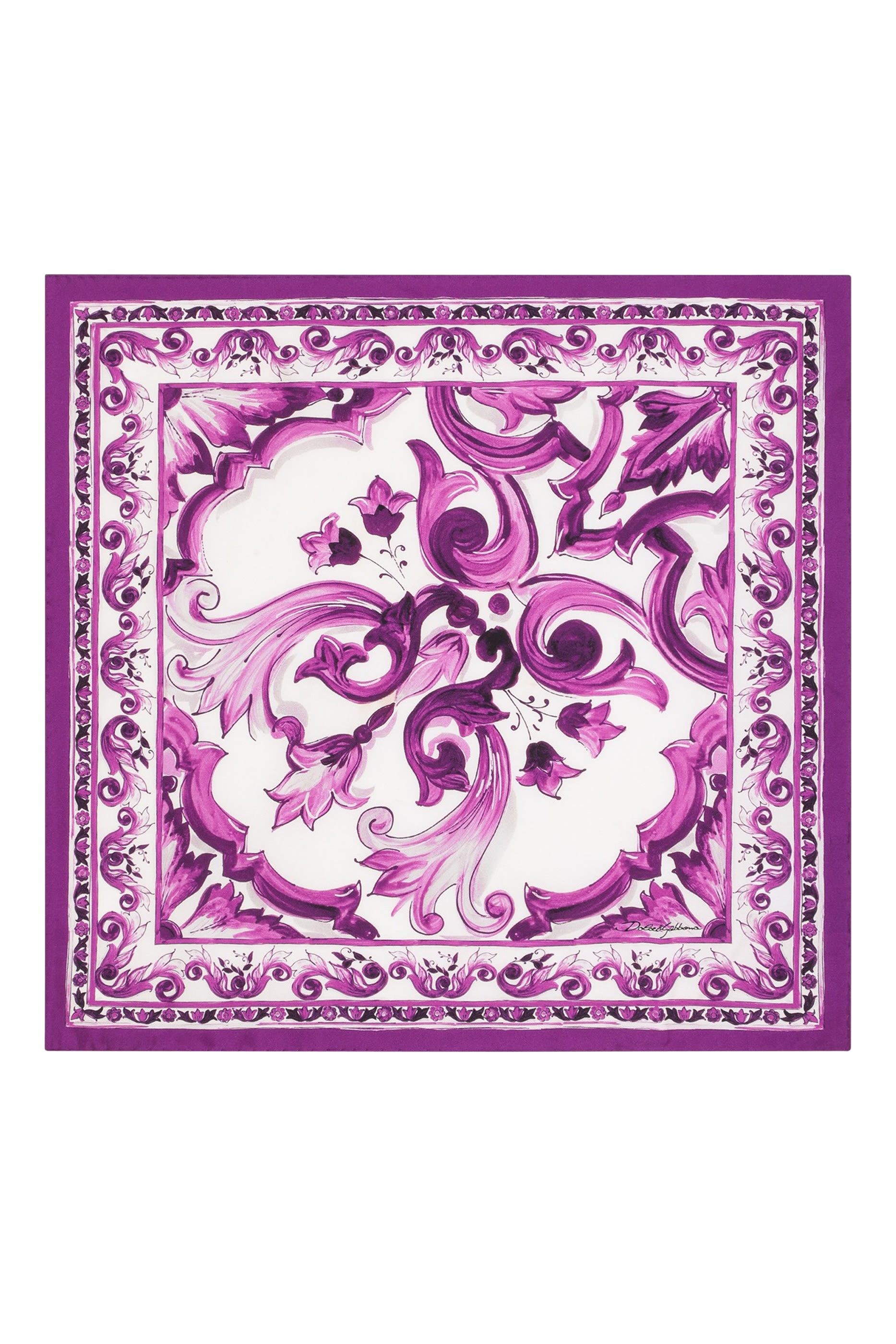 Majolica-Print Silk Scarf