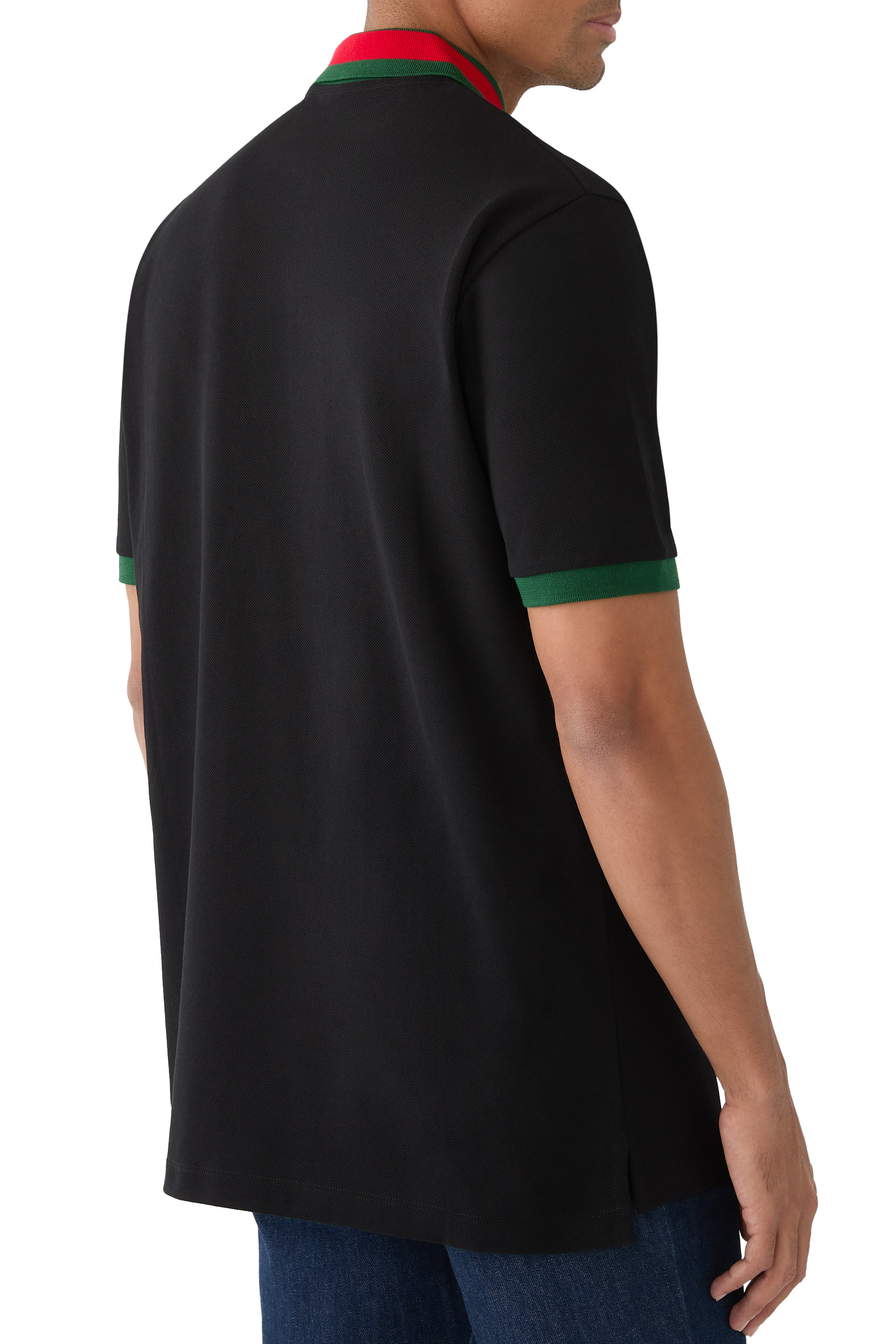 Cotton Piquet Polo with Web Collar