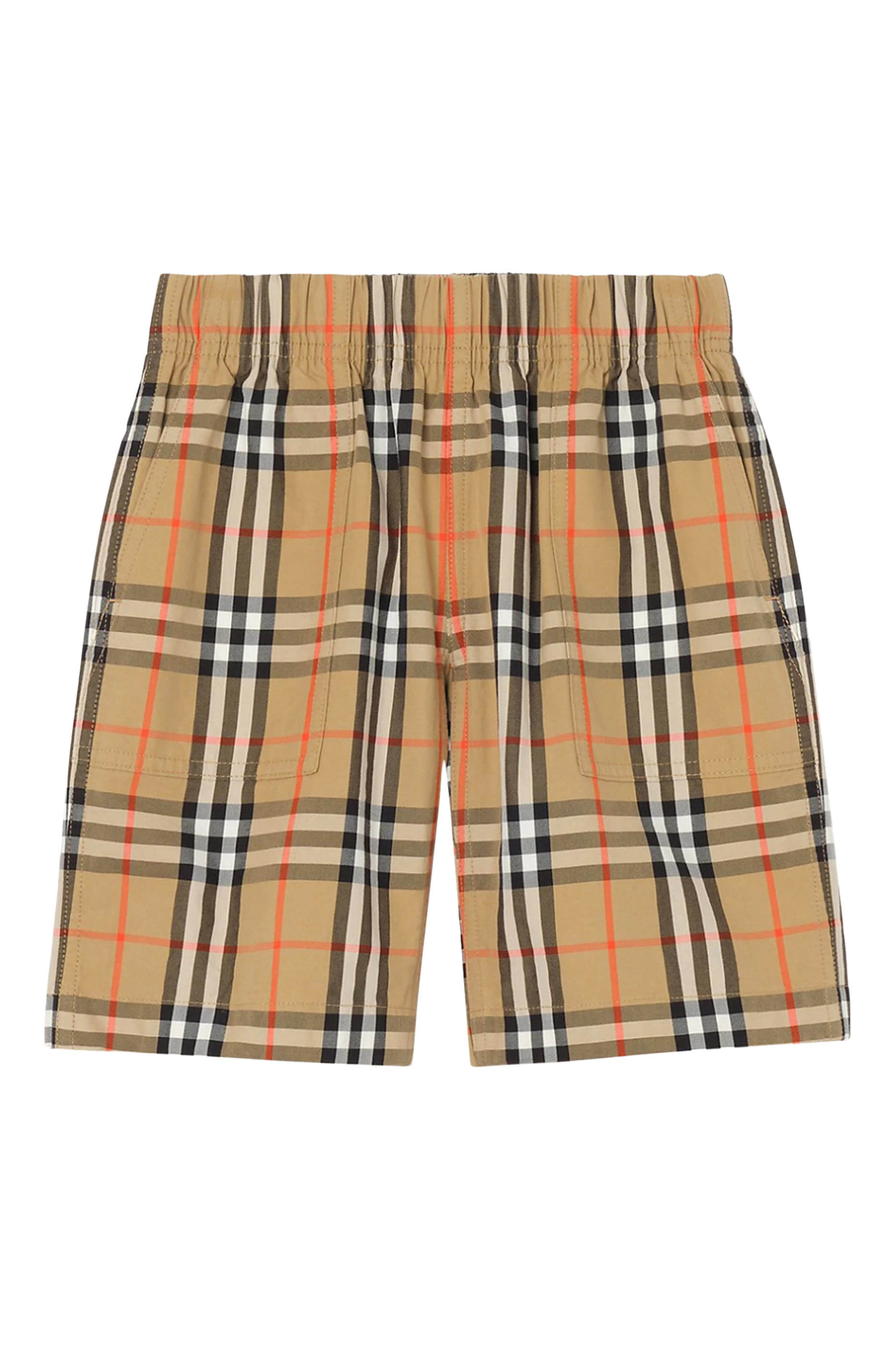 Burberry Kids Check Cotton Cargo Shorts