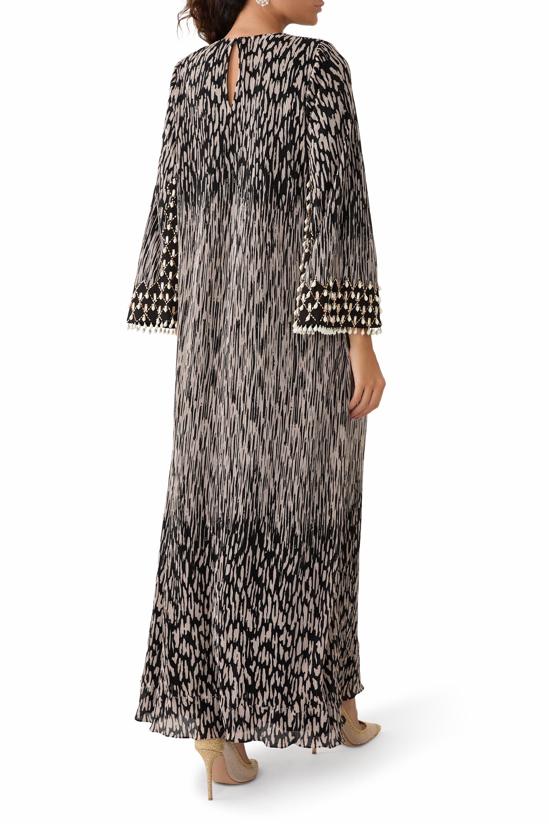 Crinkle Crystal Work Dress