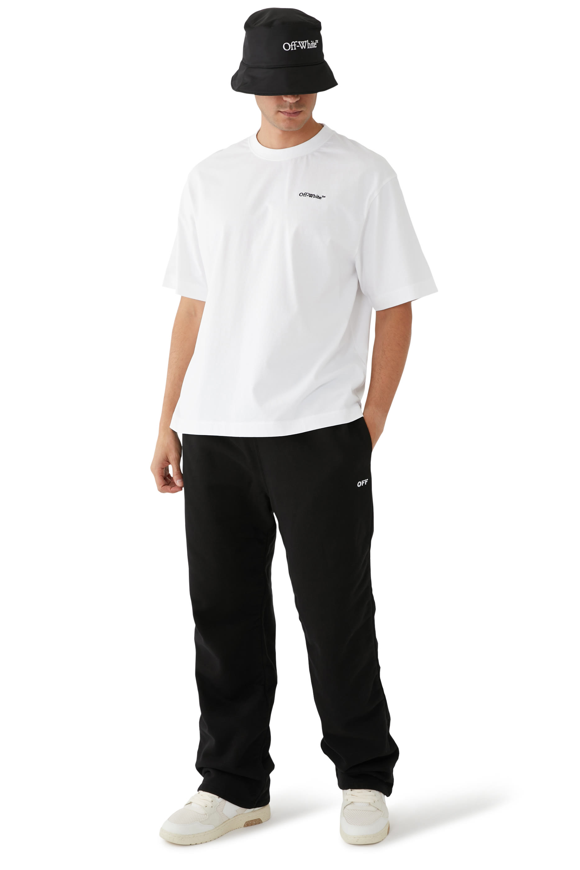 Embroidered Diagonal Stripe Sweatpants