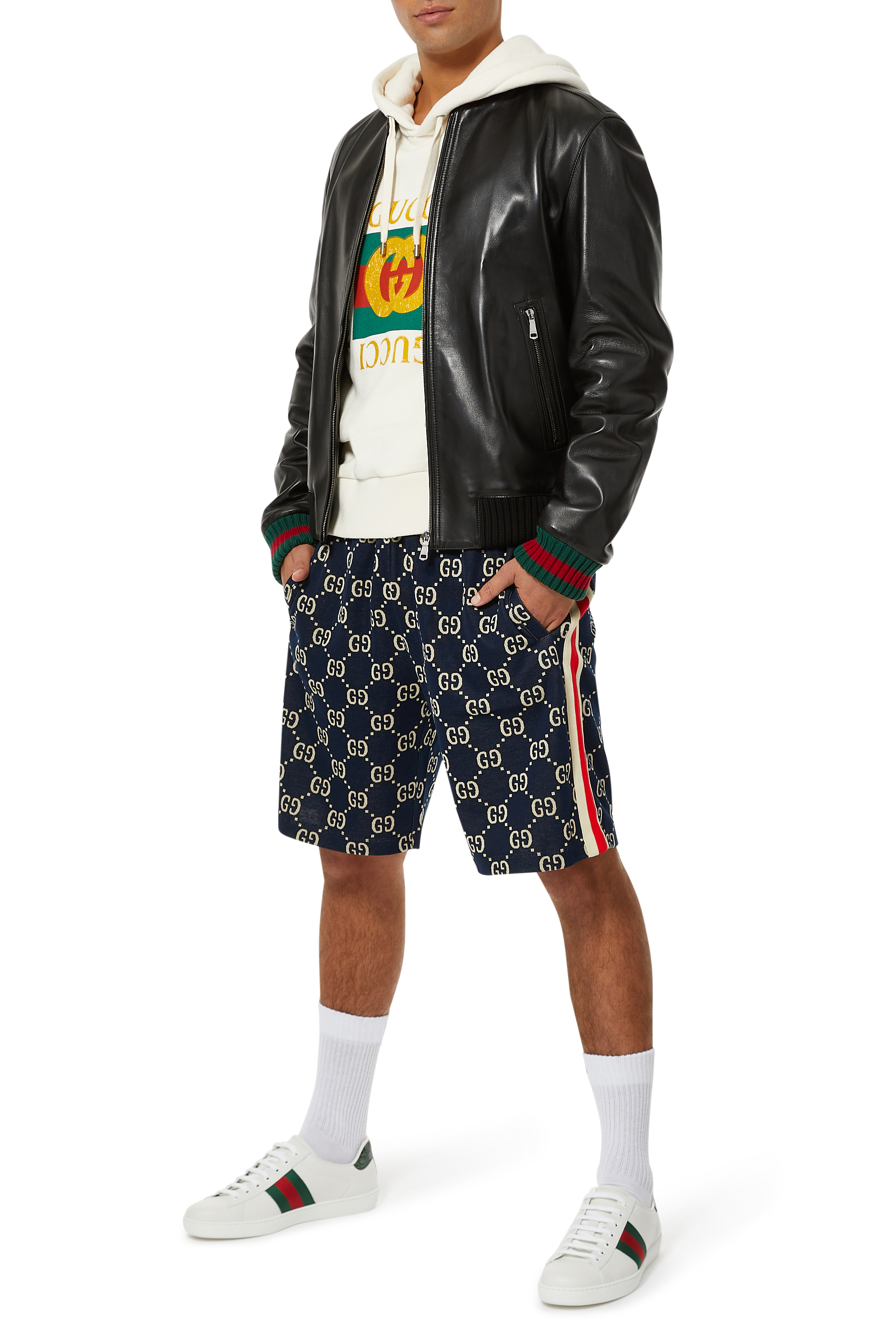 GG jacquard shorts in black - Gucci