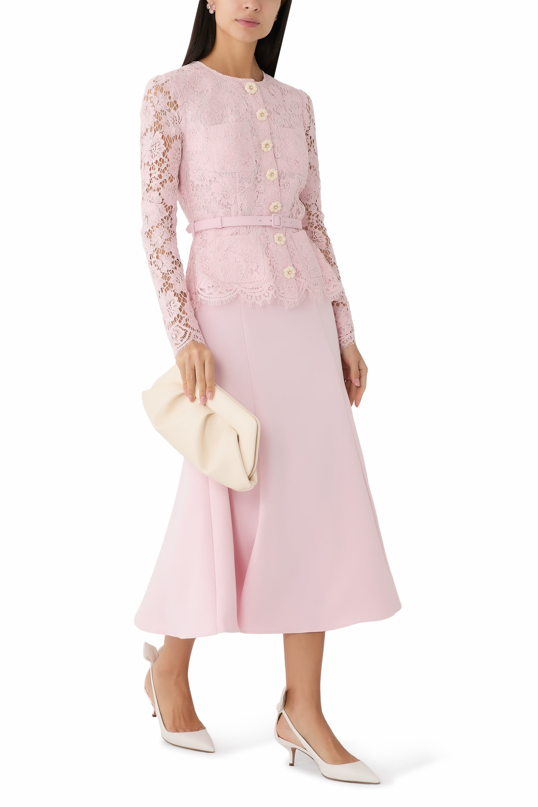 Tailored Lace Midi Dress