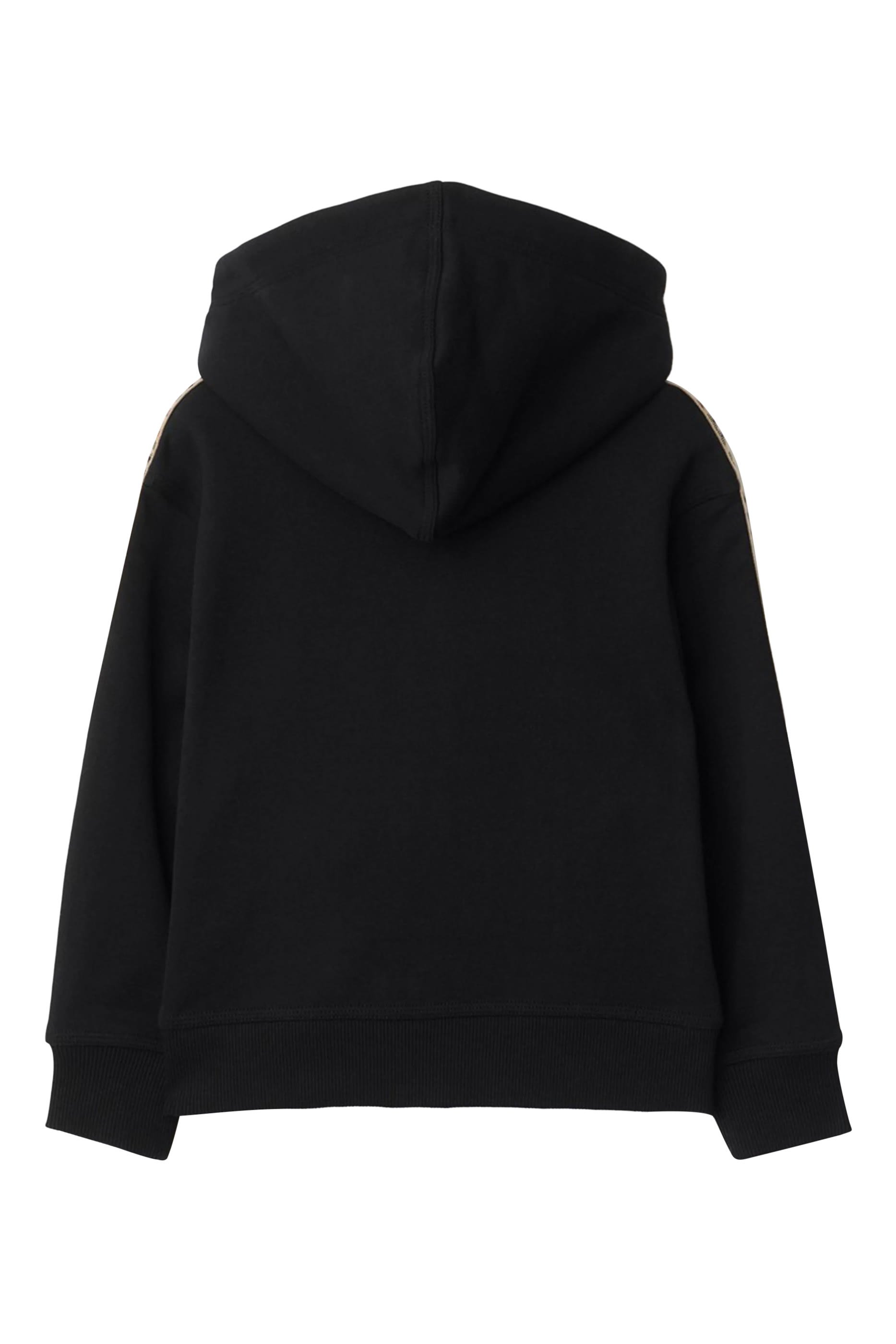 Kids Check Trim Cotton Zip Hoodie 