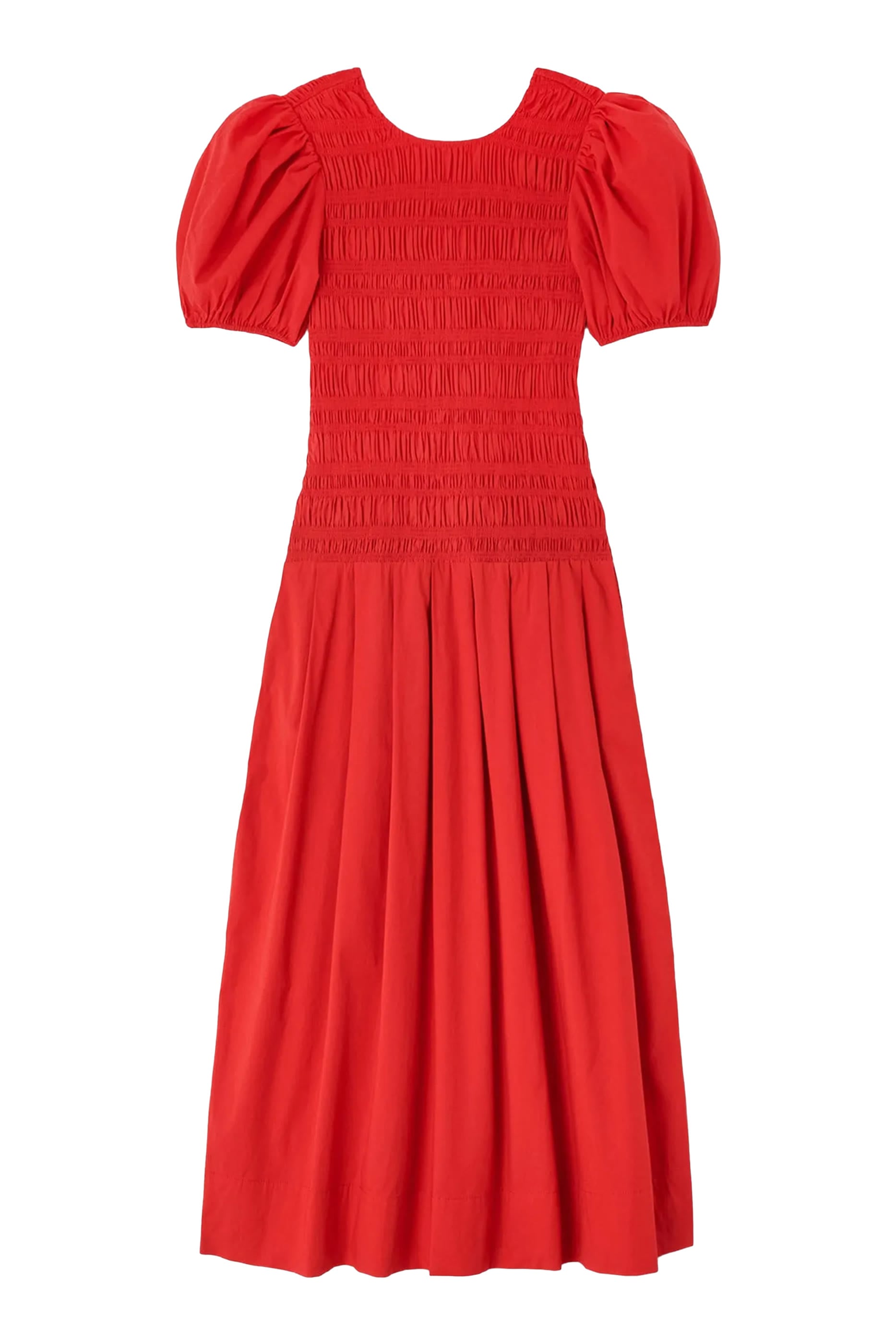 Long Smocked Pleated Dress