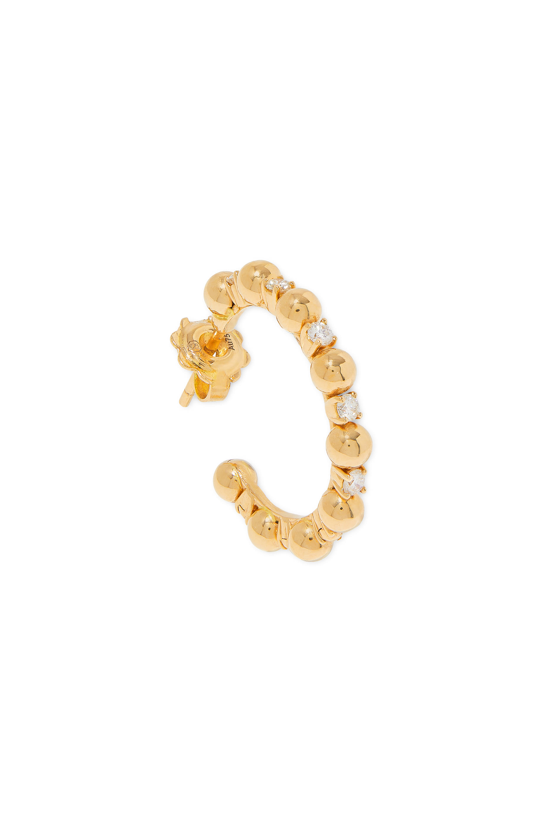Gifu Small Hoop Earrings, 18k Yellow Gold & Diamonds