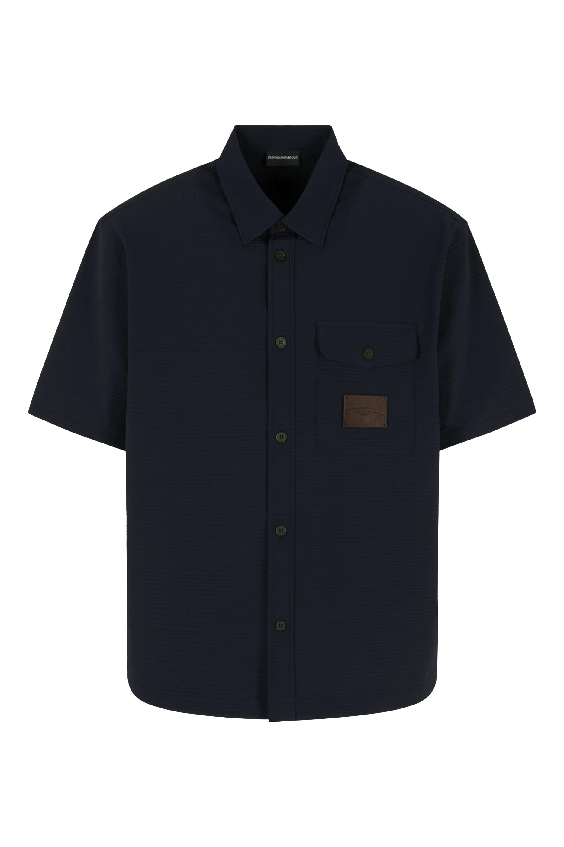 Logo Patch Seersucker Shirt