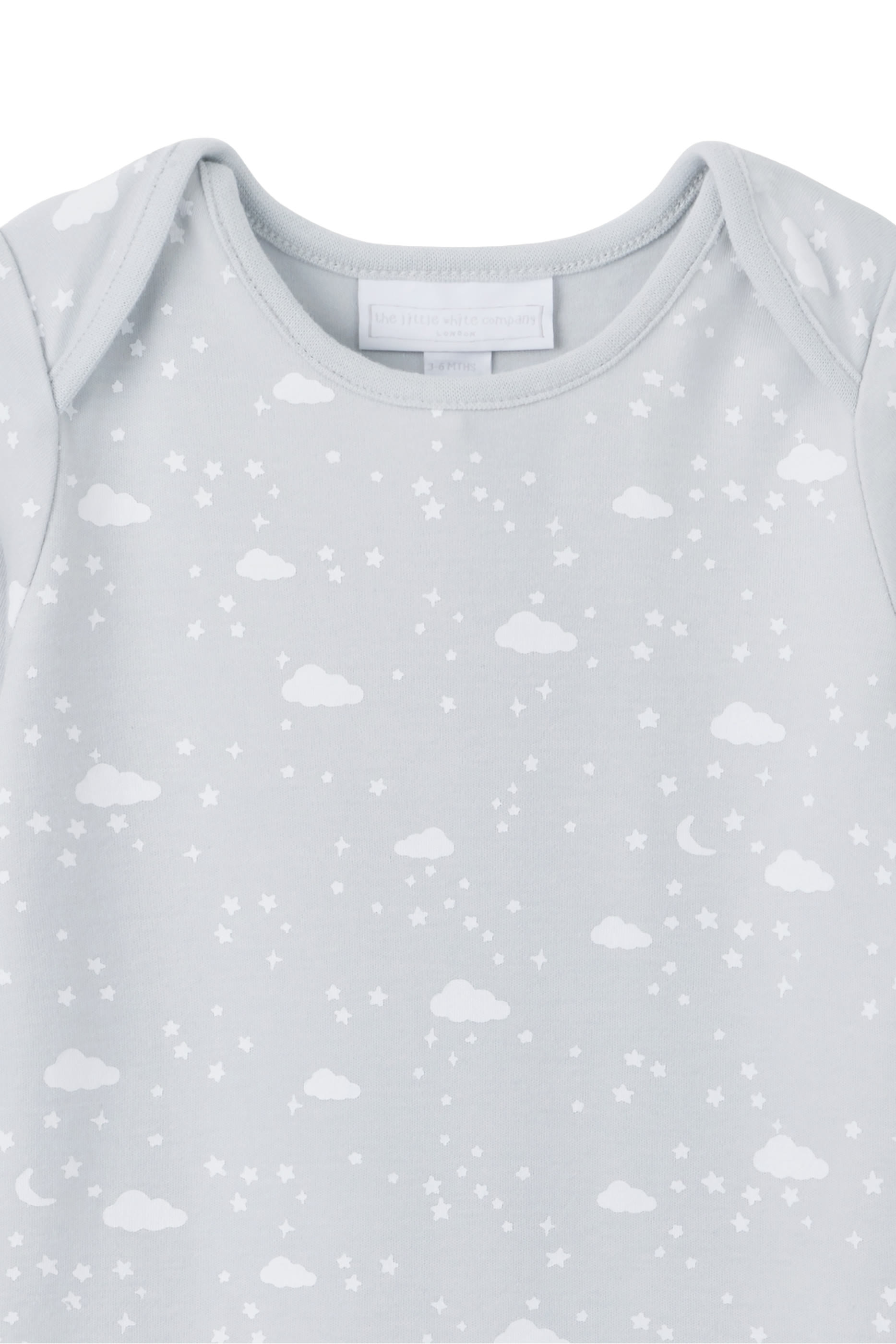 Kids Organic Cotton Cloud & Star Envelope Neck Sleepsuit