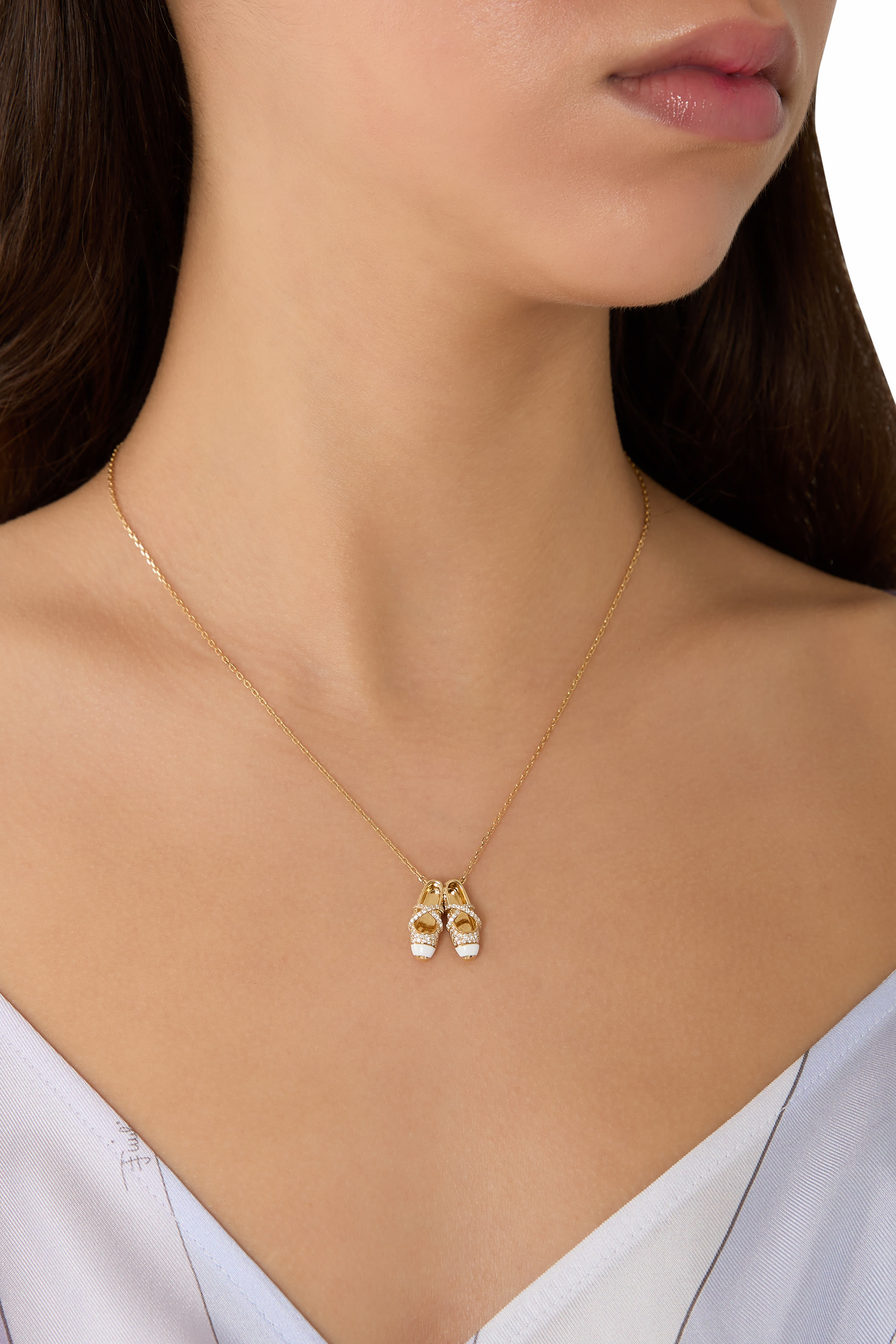Pilates and Princess Necklace, 18k Yellow Gold & Enamel, Diamonds
