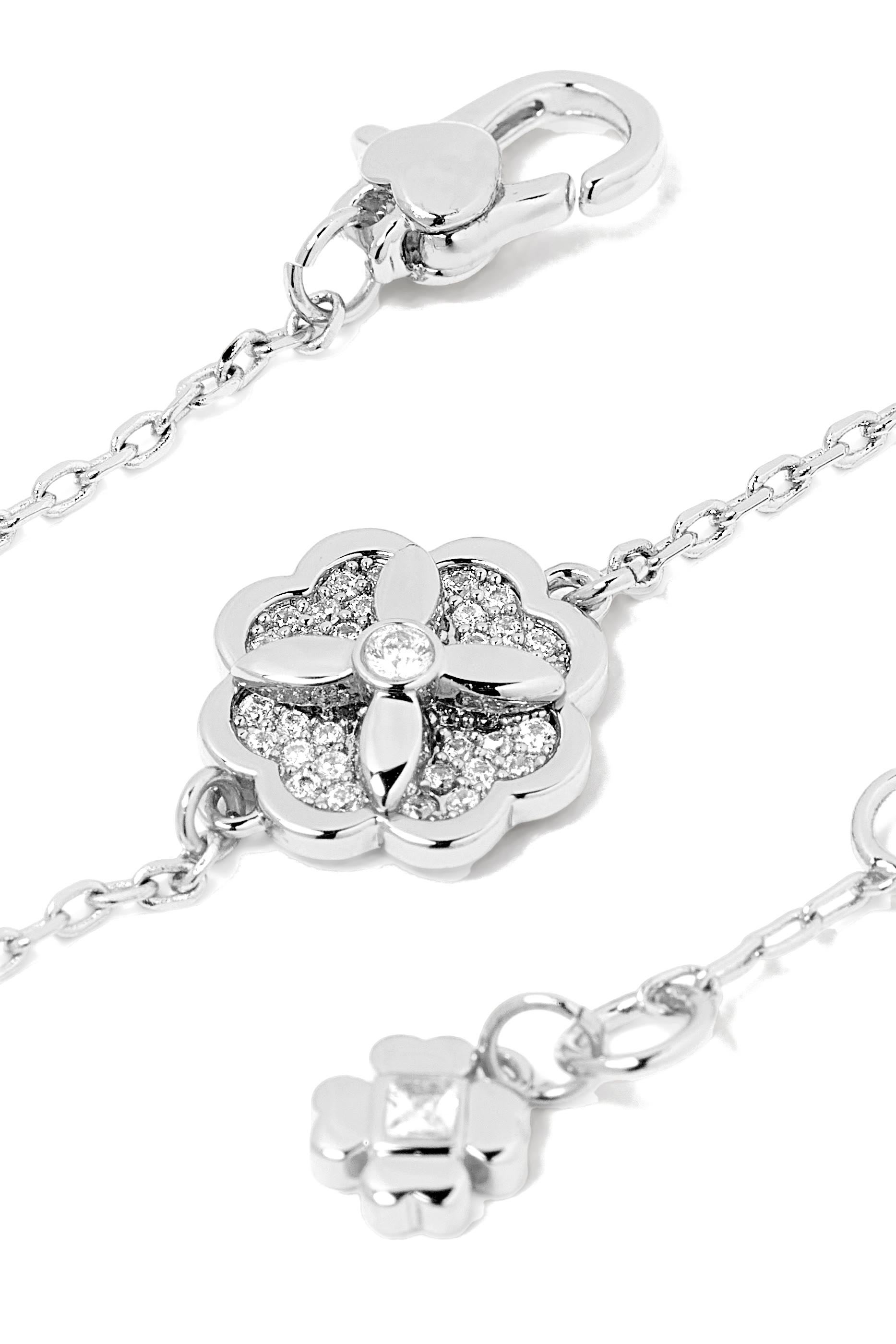 Heritage Bloom Bracelet, Plated Metal, Iron & Cubic Zirconia