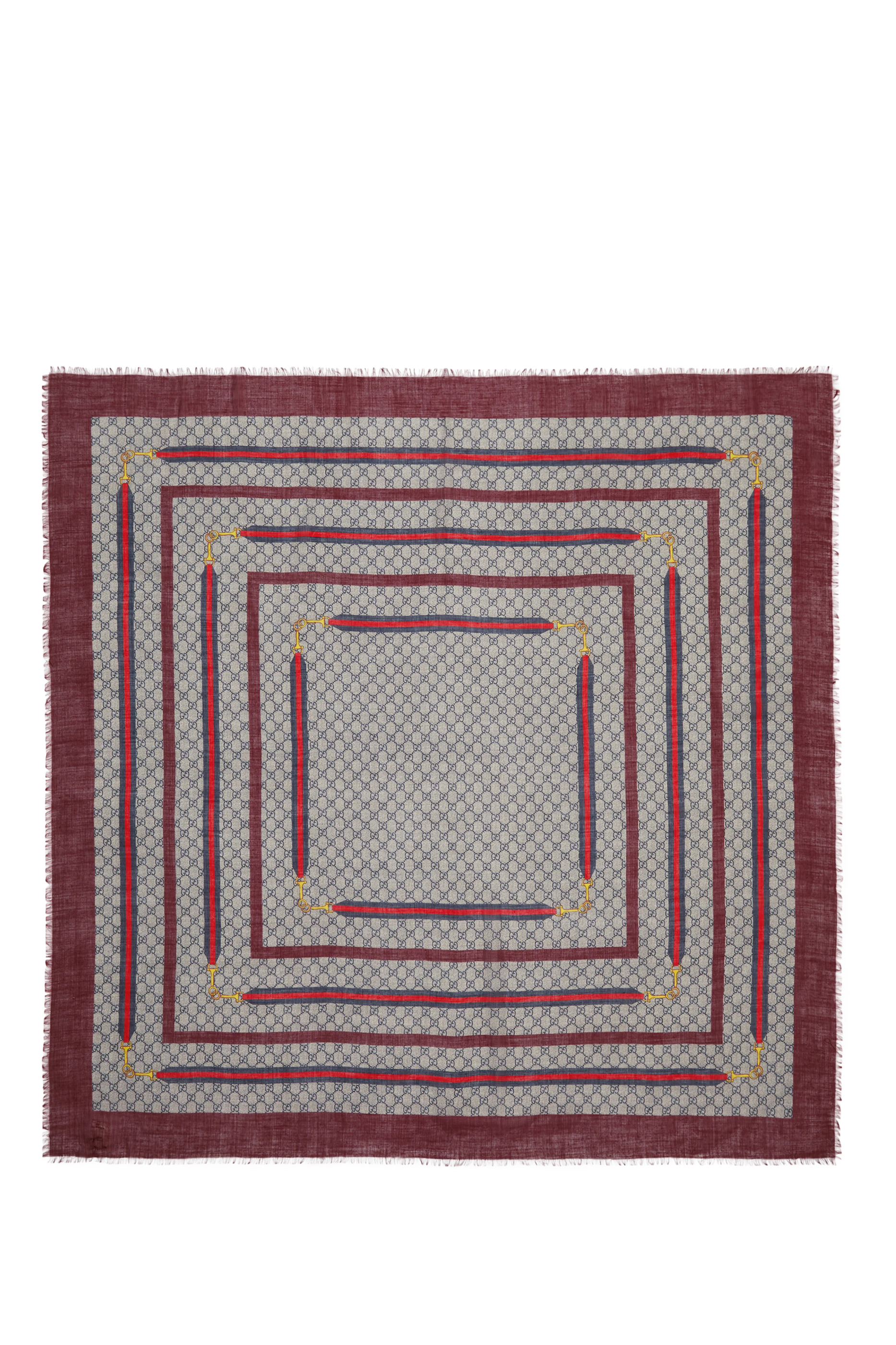 Silk-Blend Monogram Shawl