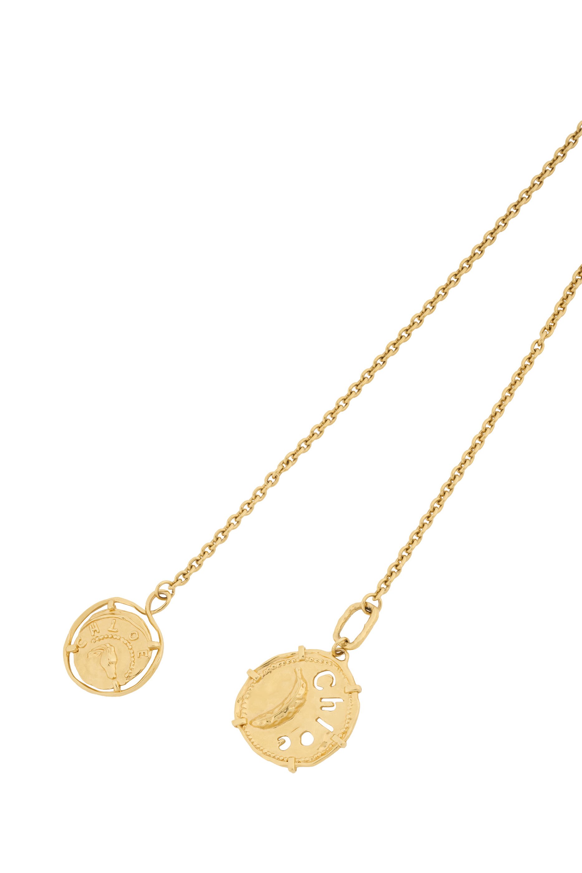 The Chloé Medals Scarf Necklace, Brass
