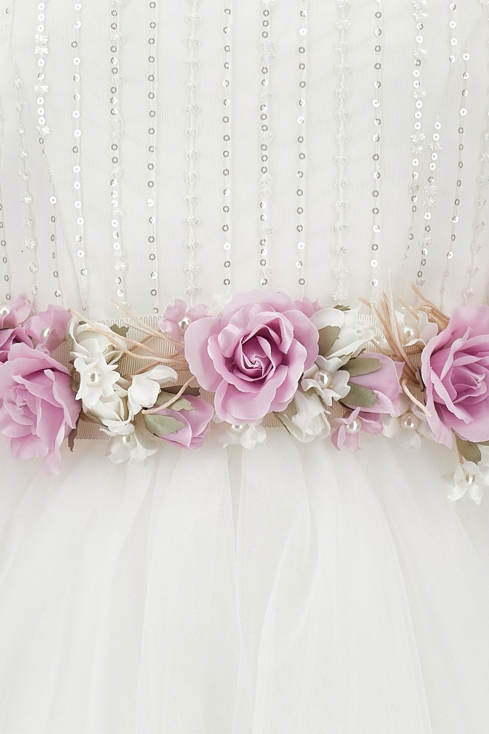 Kids Sequin Flowers Tulle Dress 