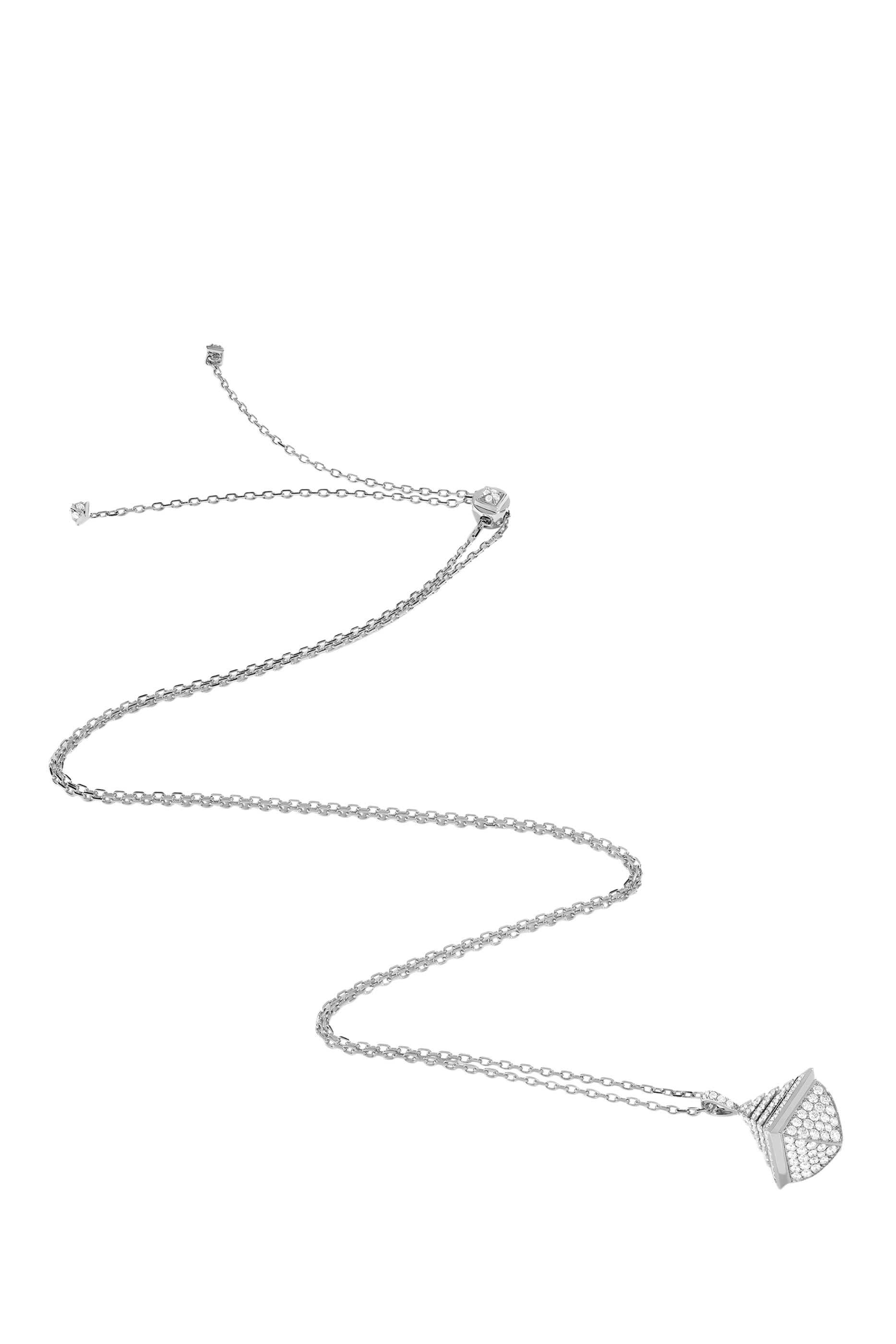 Cleo Midi Rev Pendant, 18k White Gold with Full Diamonds