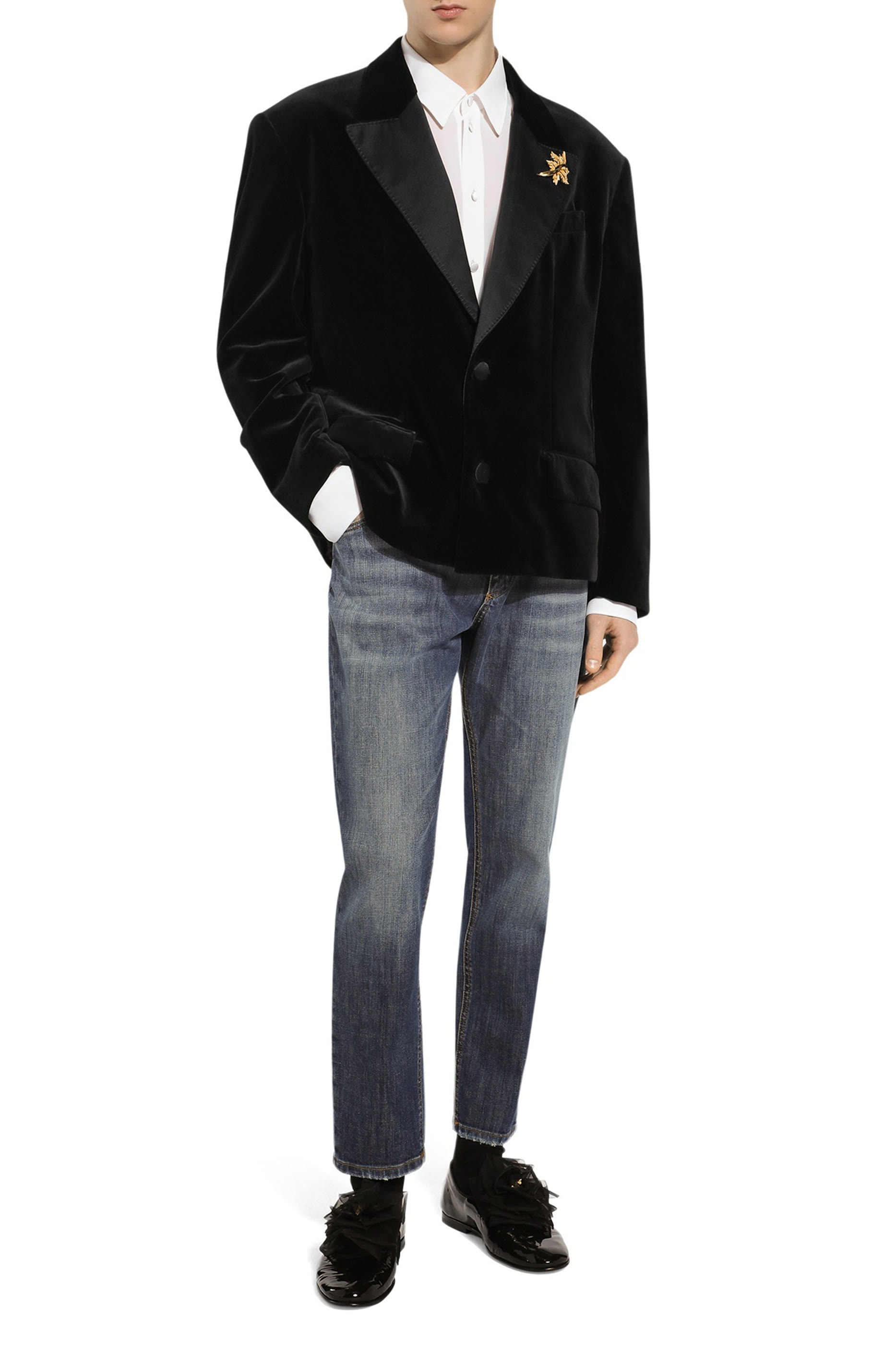 Oversize Single-Breasted Velvet Jacket