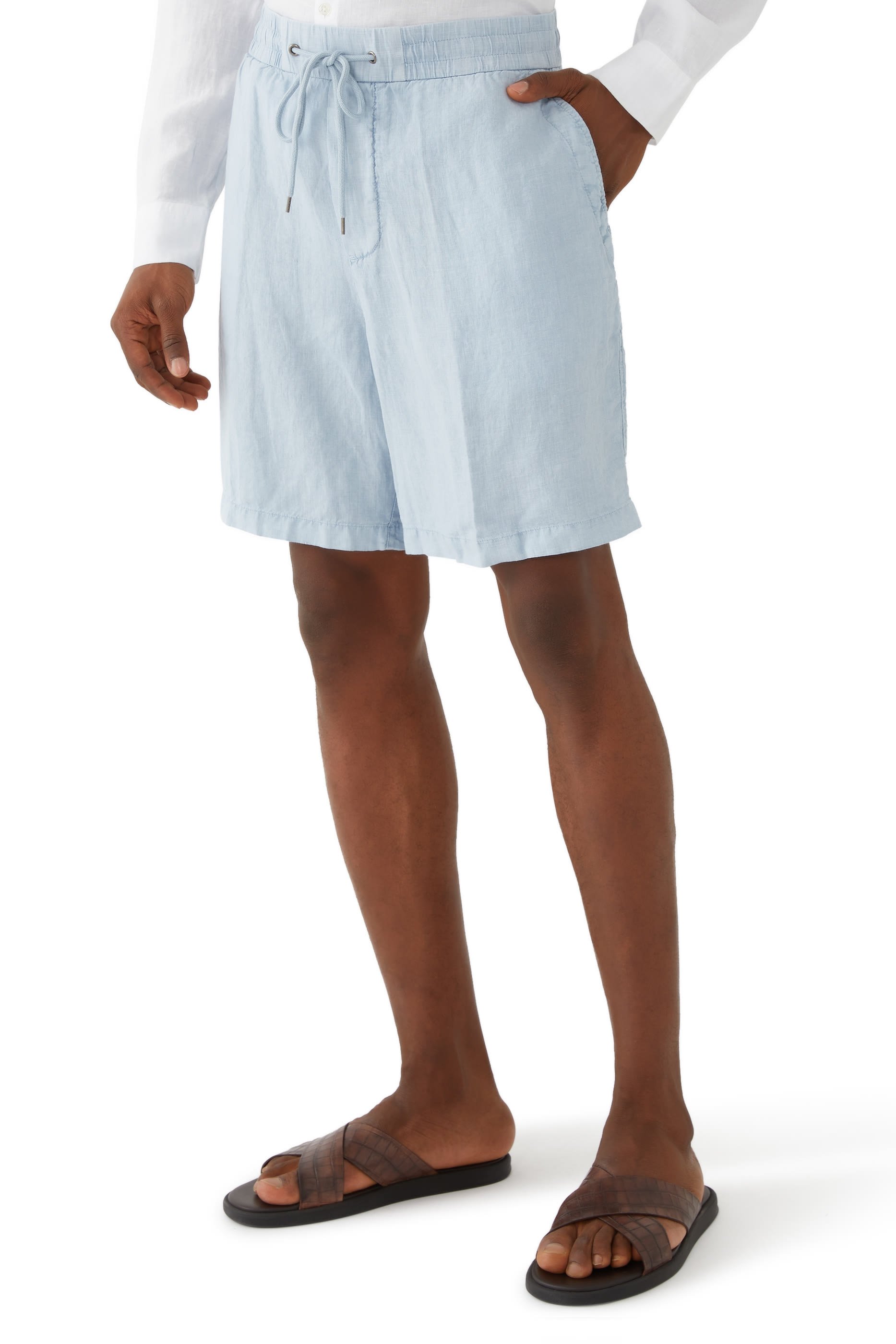 Relaxed Fit Linen Shorts