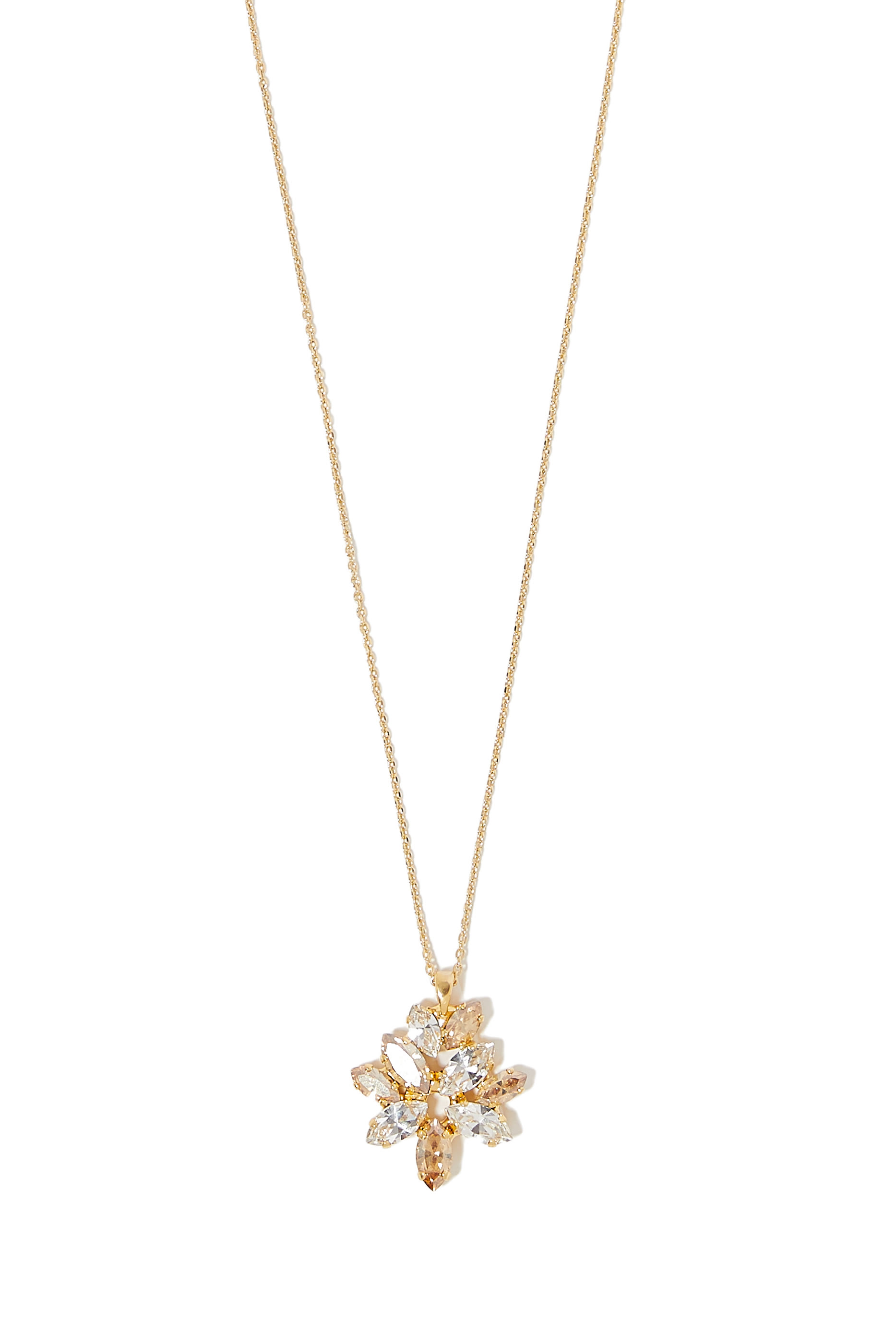 Melia Necklace, 18k Gold-Plated Brass & Crystals
