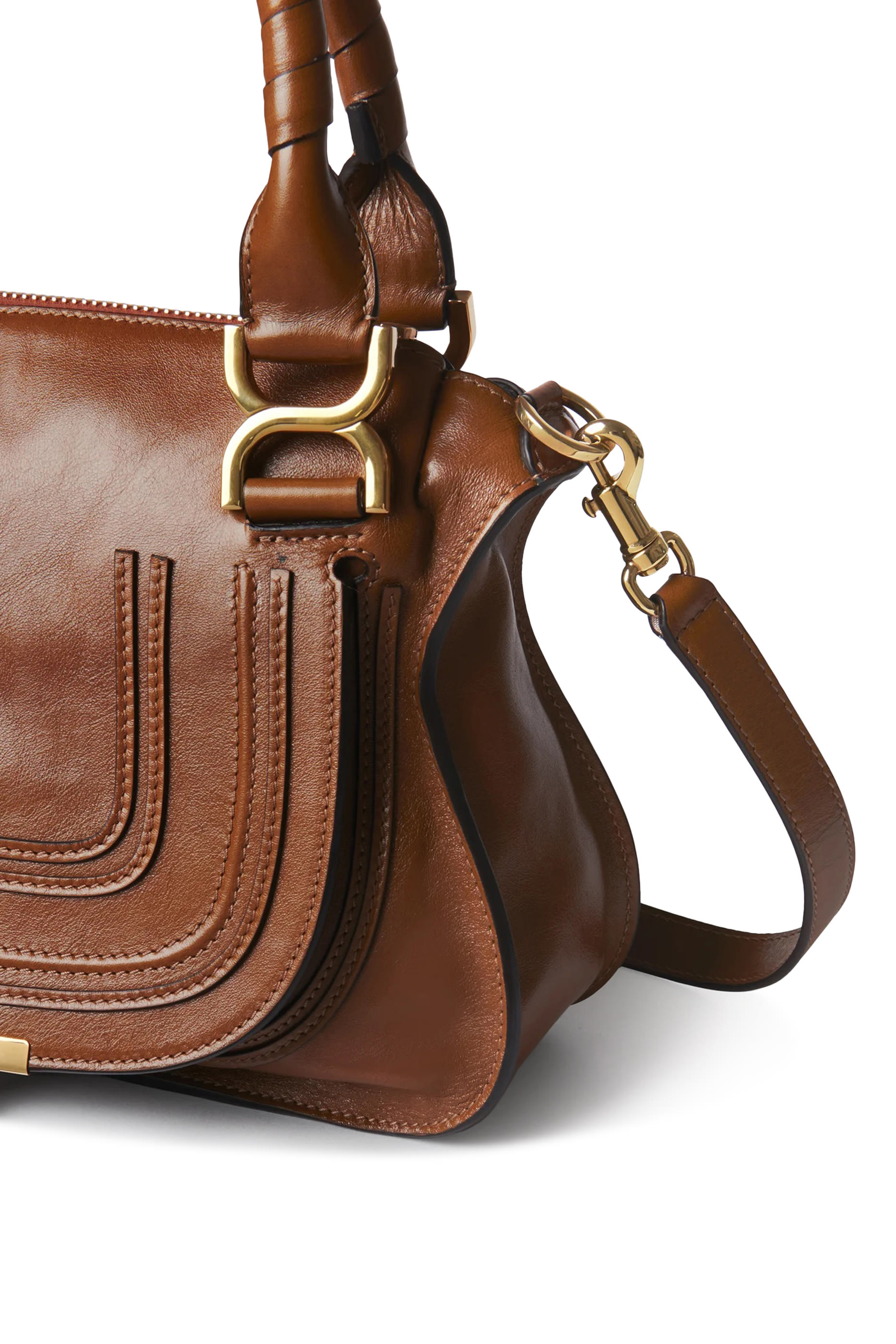 Small Marcie Shiny Leather Bag