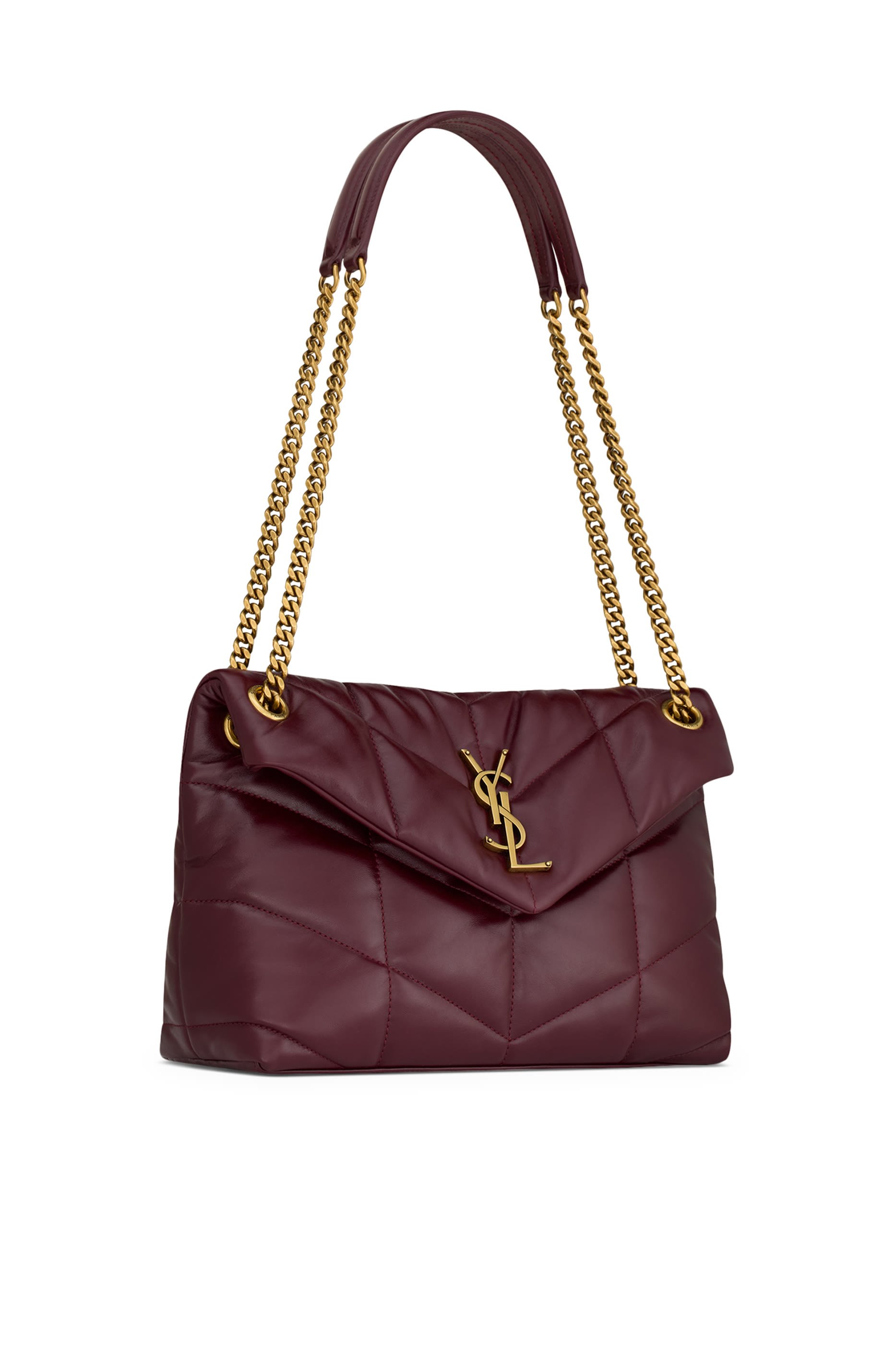 Puffer Small Shoulder Bag in Shiny Leather