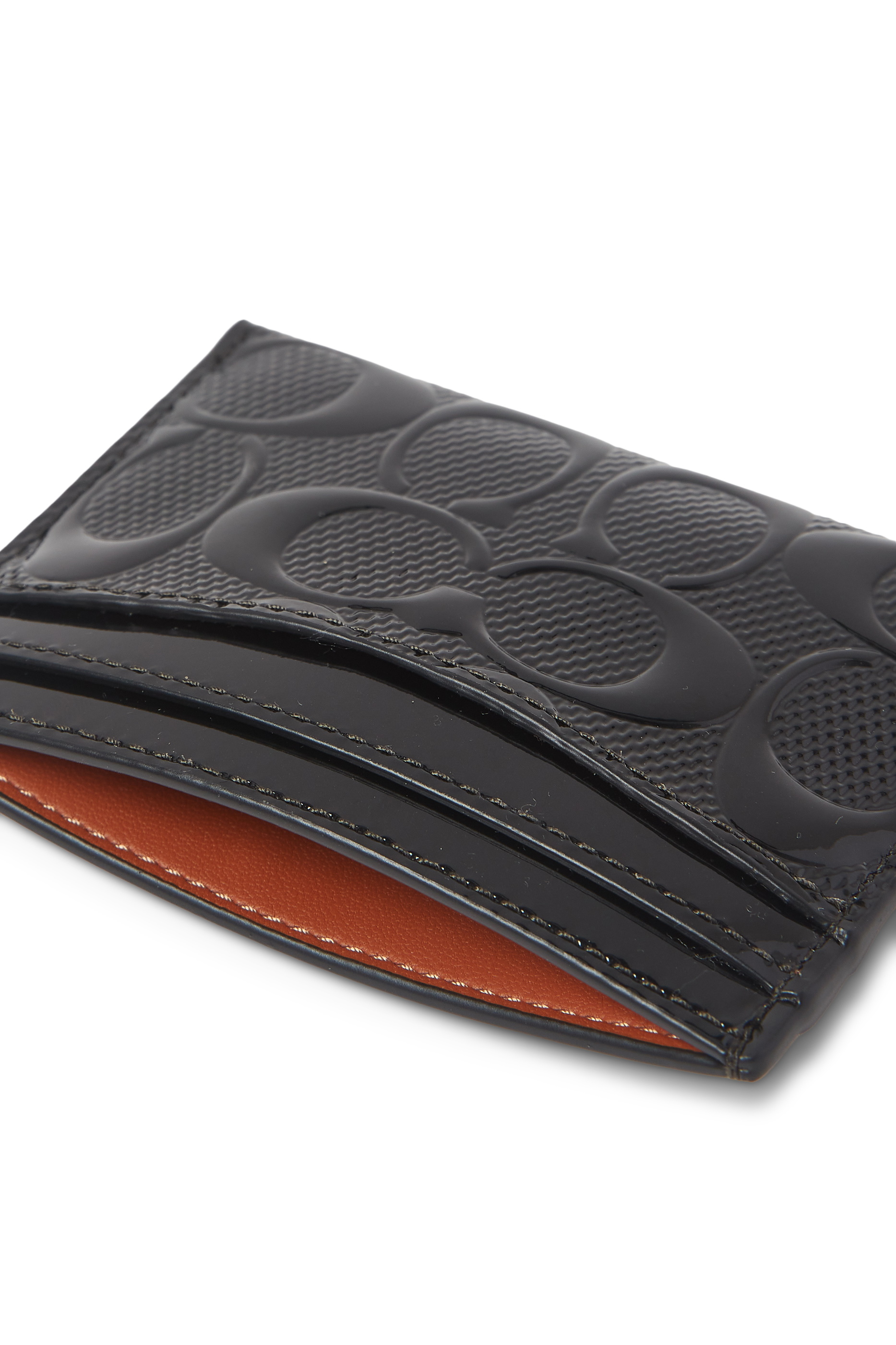 Slim Signature Leather Card Case