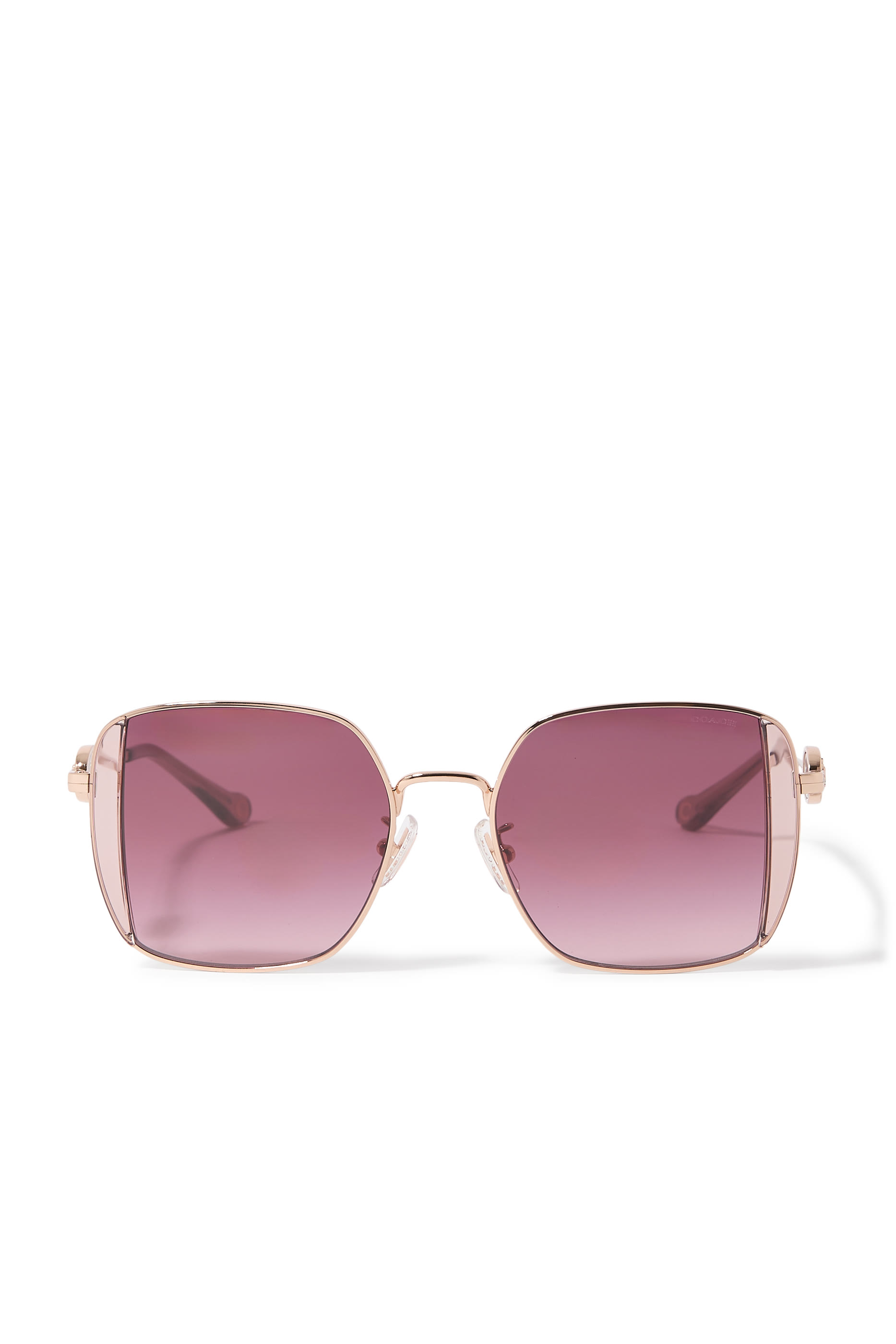Horse and Carriage Metal Oversized Square Sunglasses