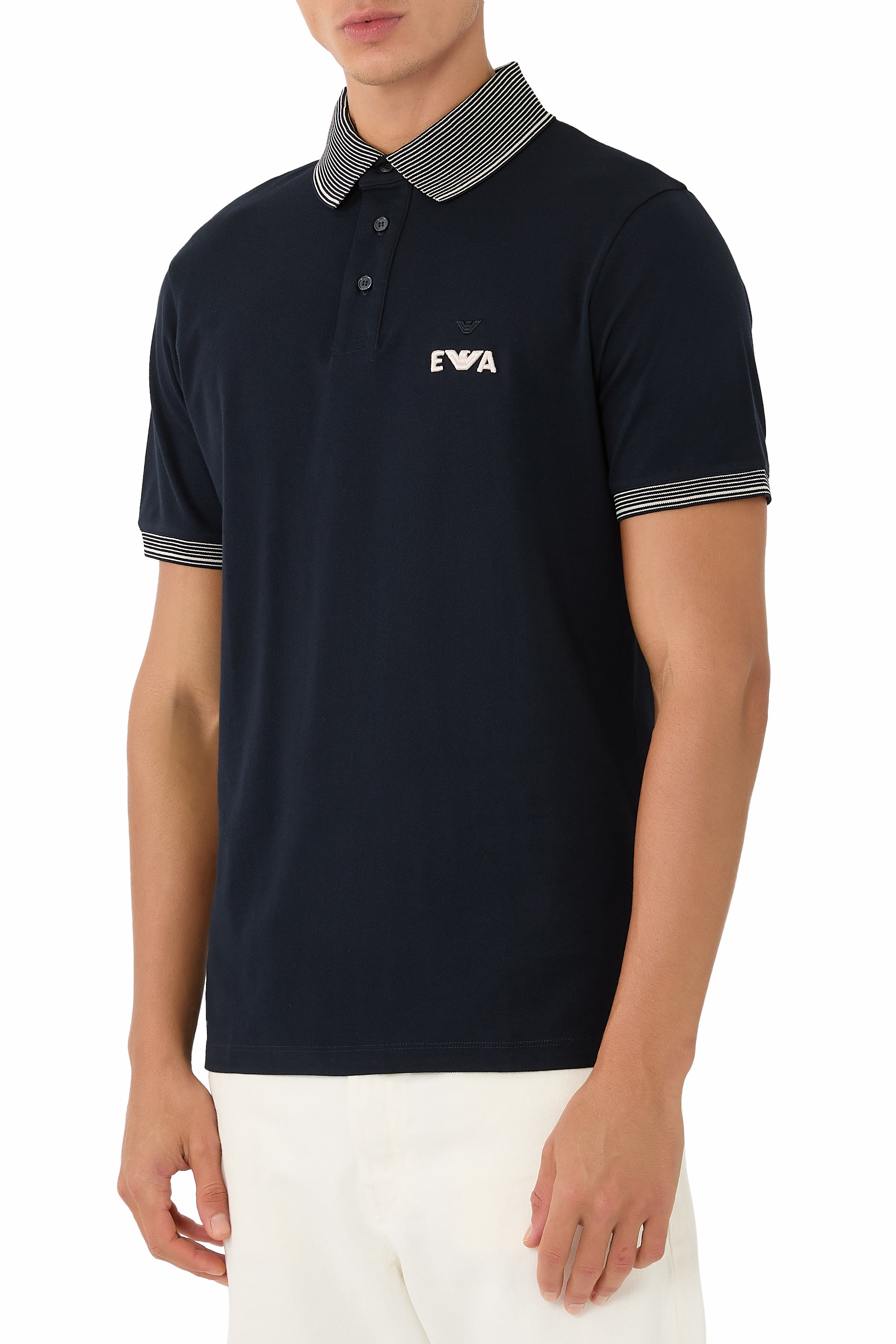 EA Logo Embroidered Piqué Polo Shirt