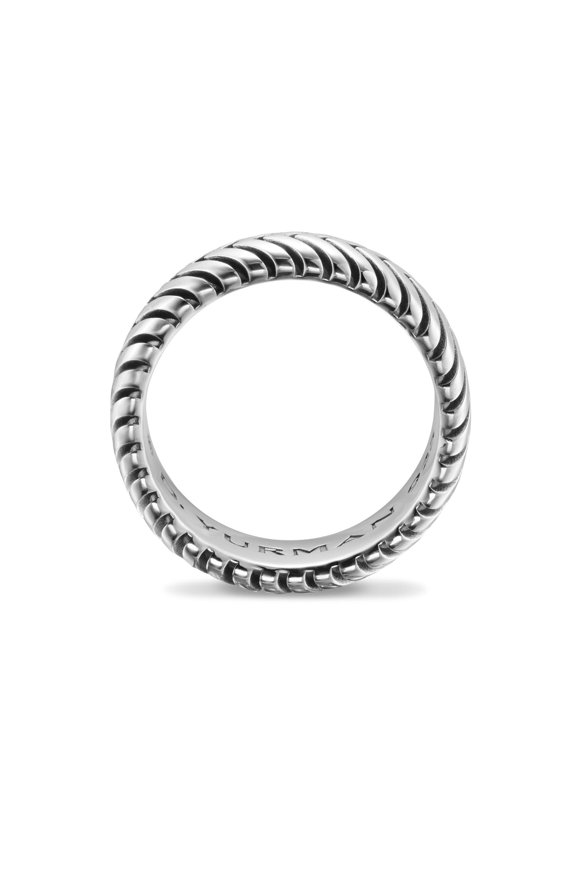 Chevron Band Ring, Sterling Silver & Diamonds