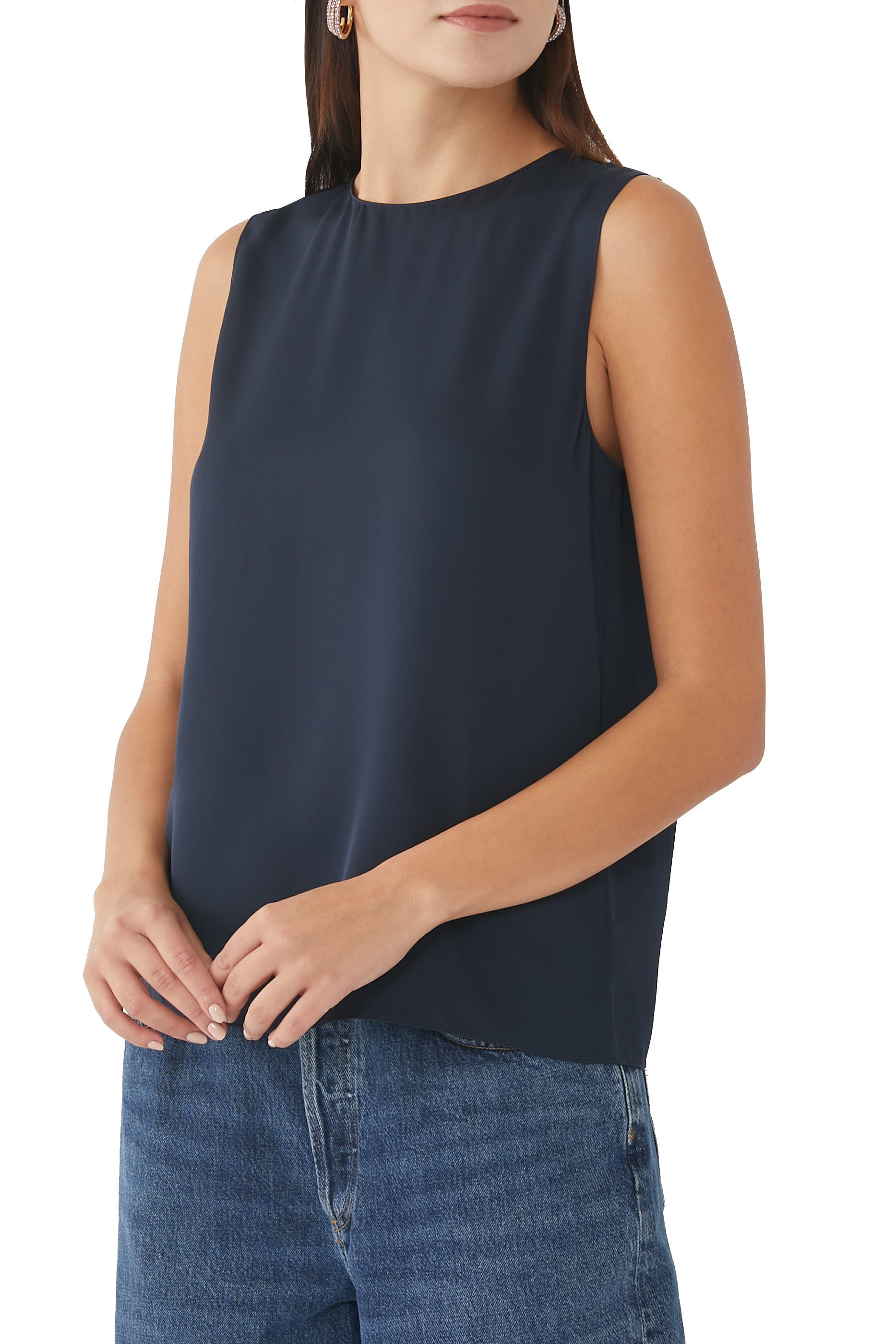 Shell Top in Silk Georgette