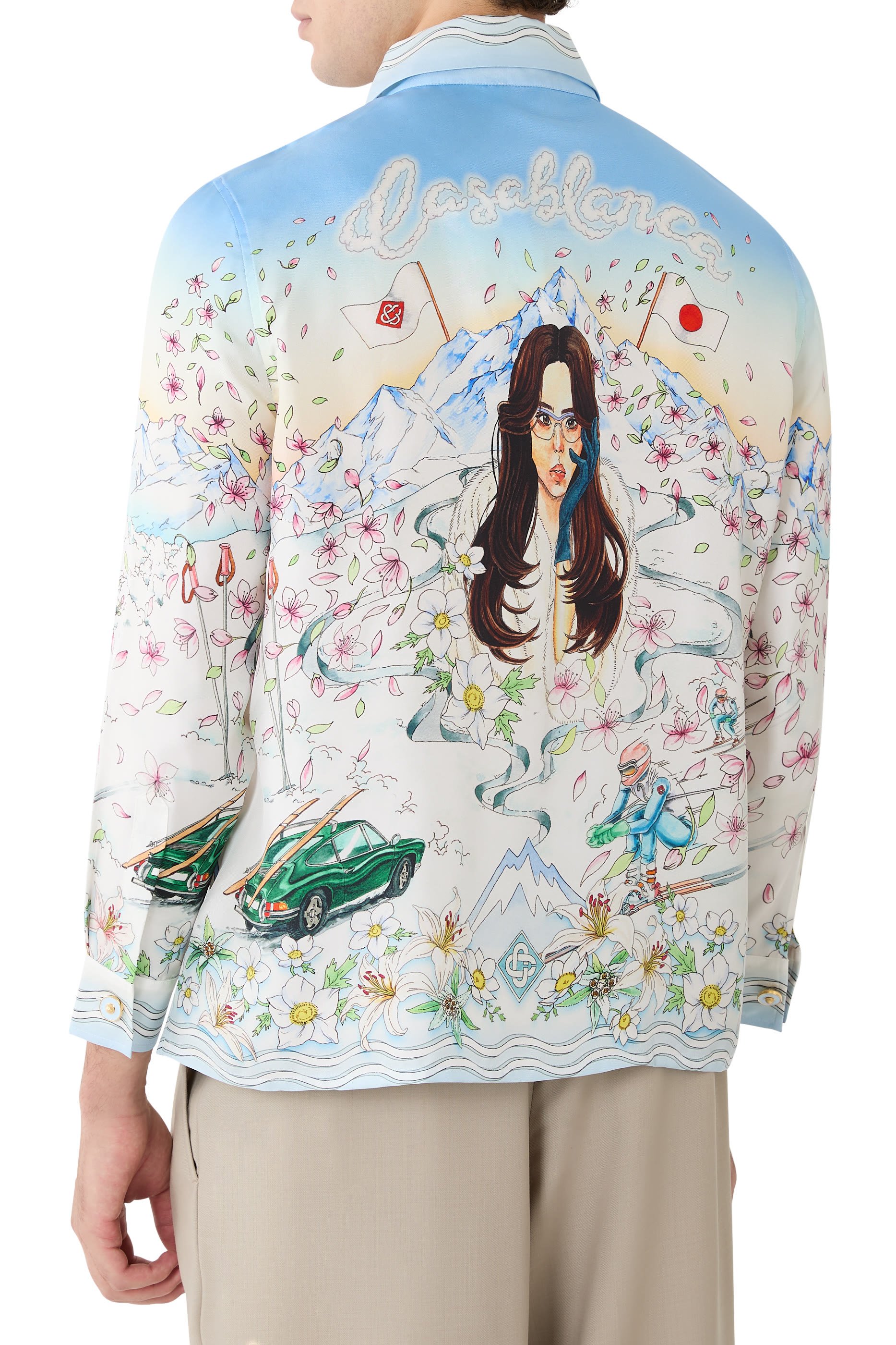 L'Hiver Fleuri Long Sleeve Silk Twill Shirt