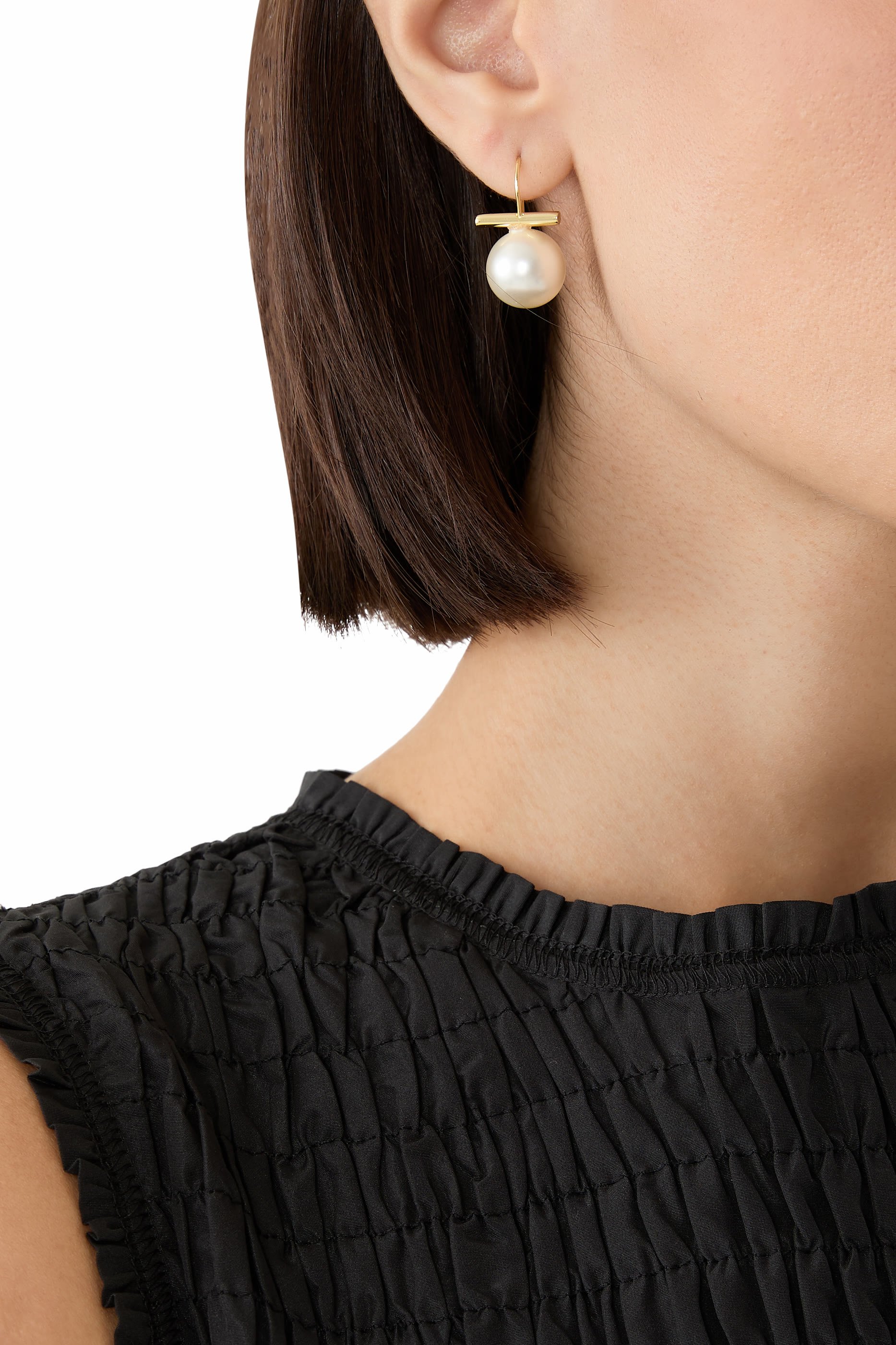 Giselle Earrings, 14k Vermeil on Sterling Silver & Freshwater Pearl