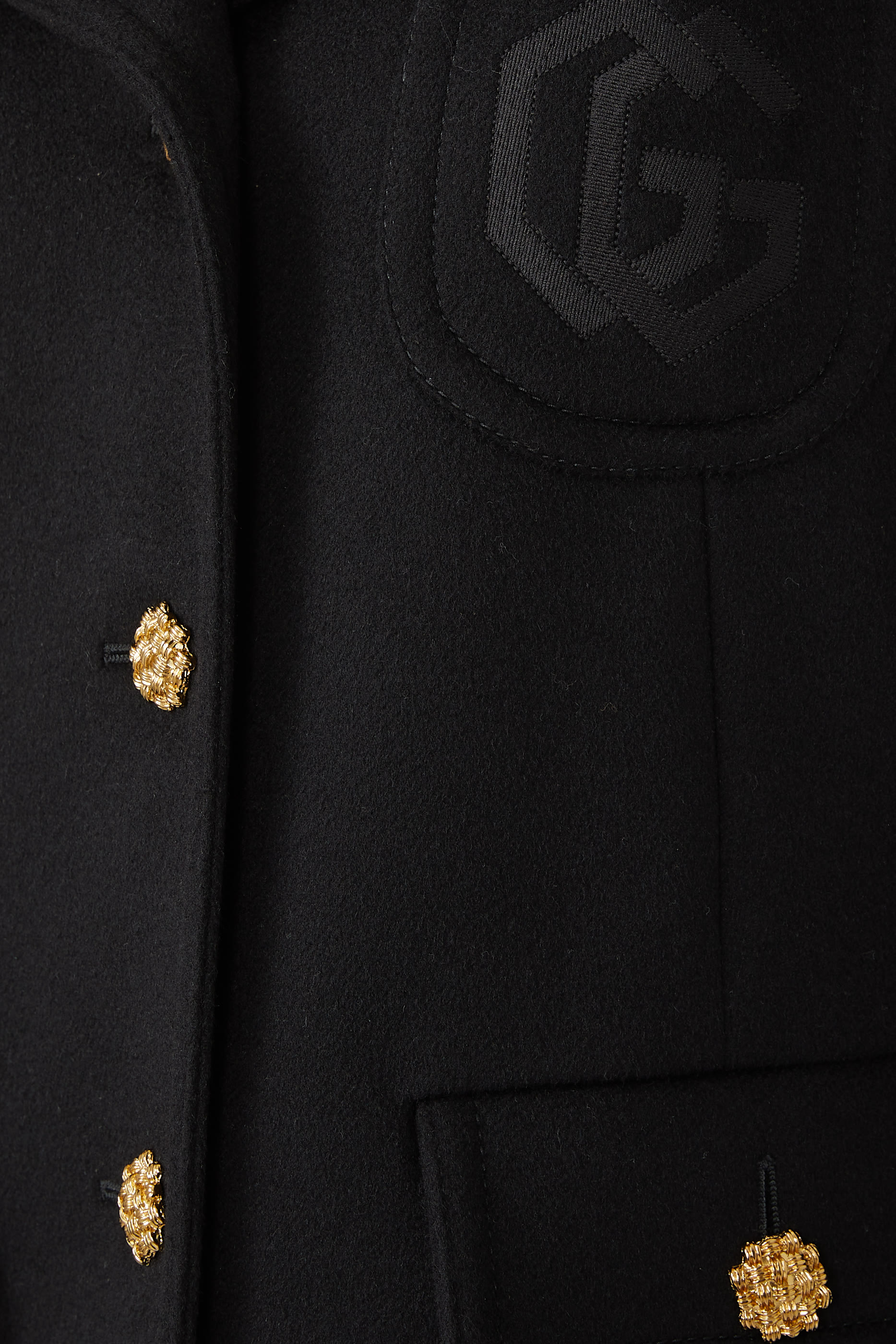 Double G Embroidery Wool Coat