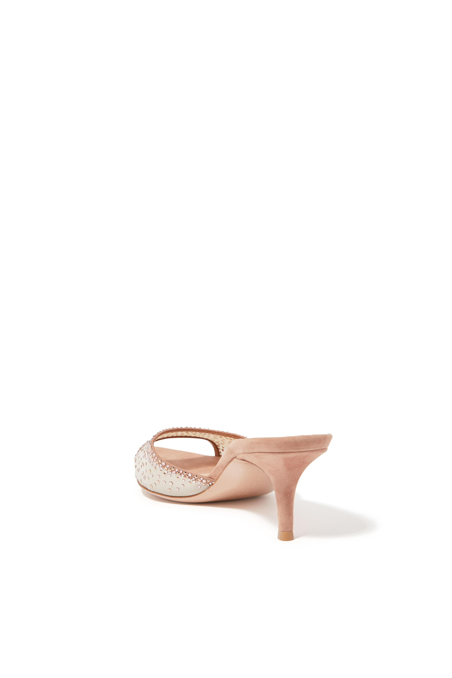 Rania 55 Suede Organza Embellished Mules
