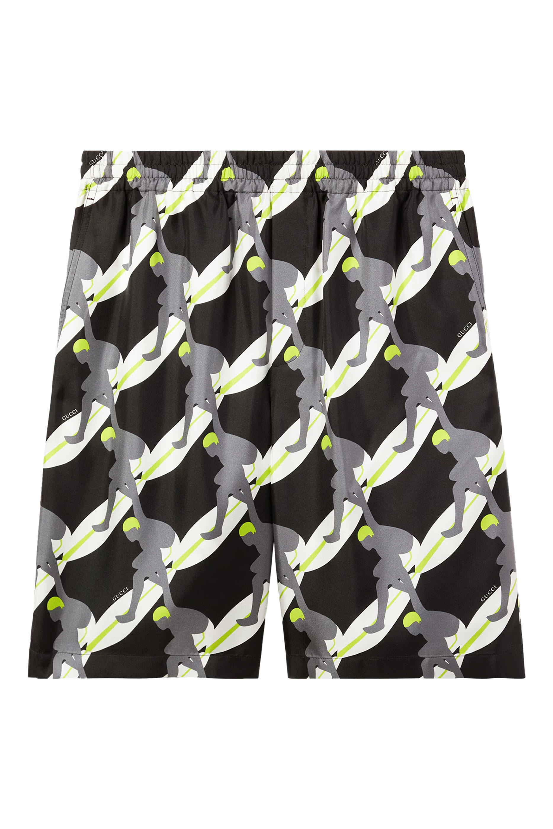 Printed Silk Twill Shorts