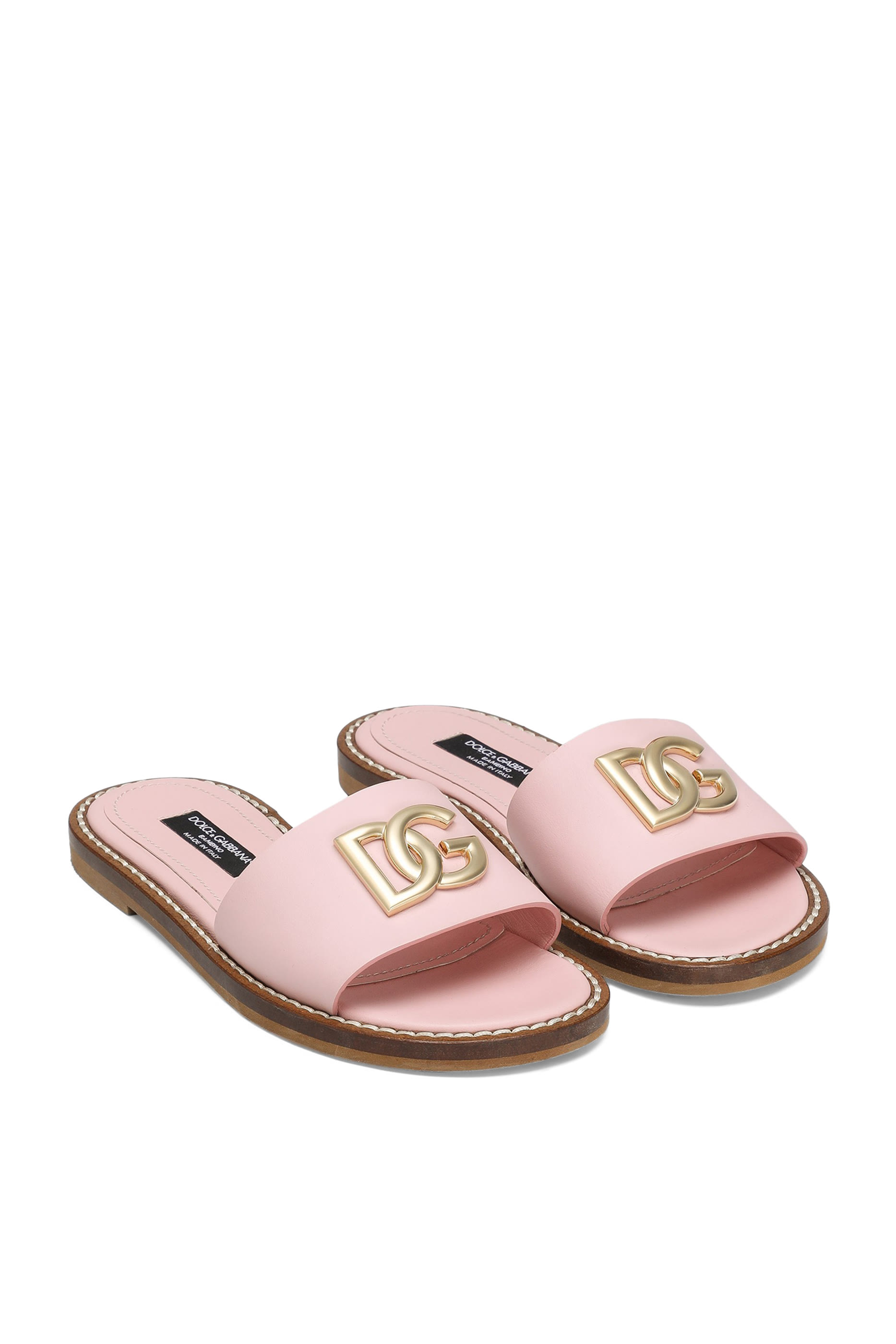 Kids Flat Calfskin Slides